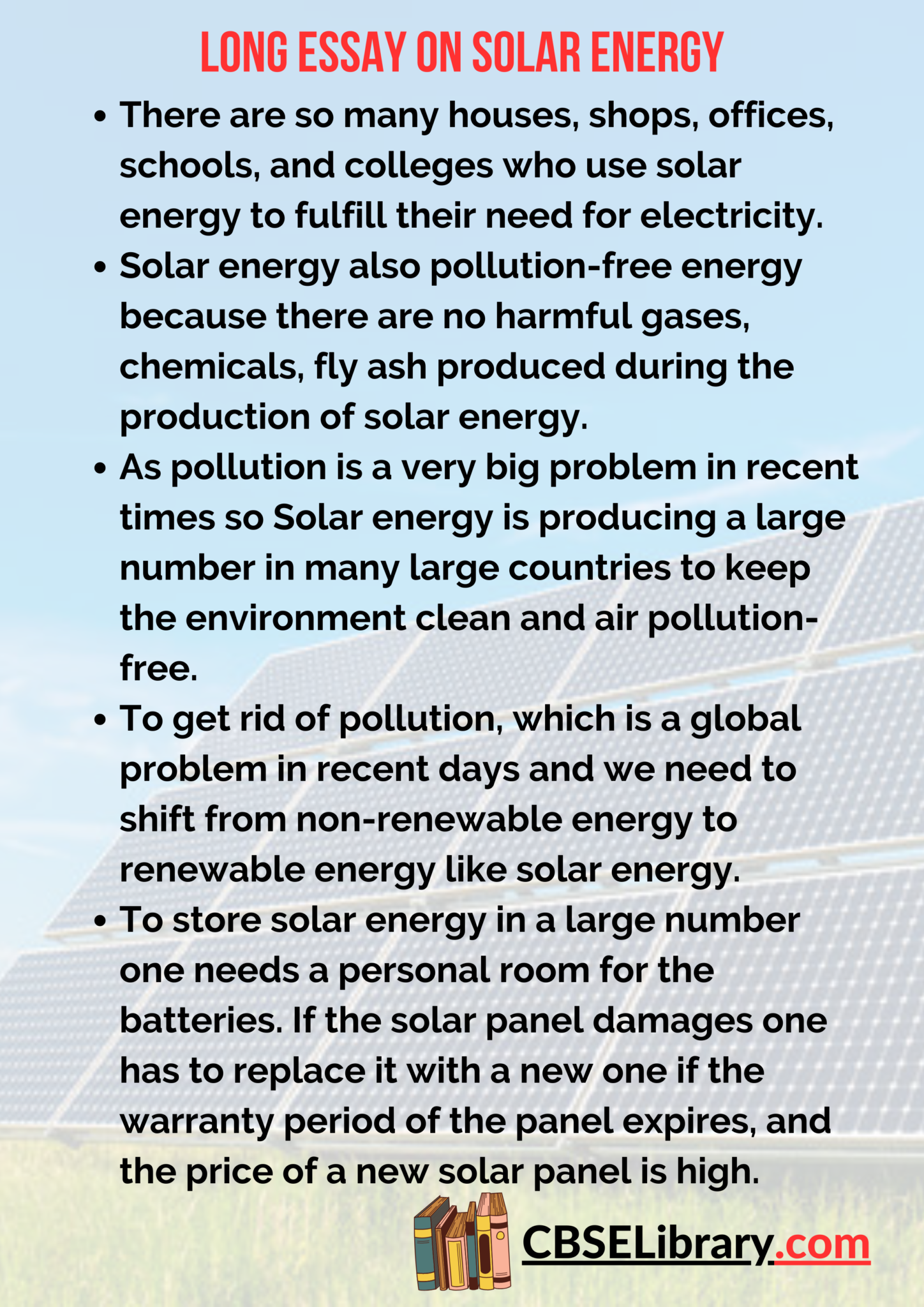 write an essay on solar energy