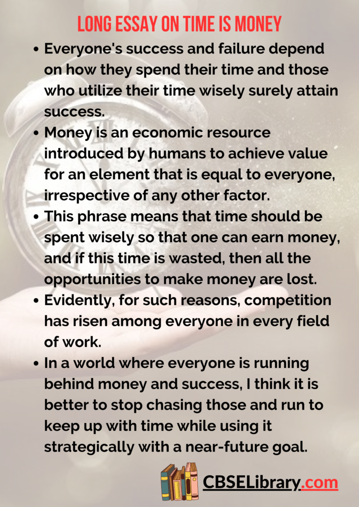 short essay on time is money