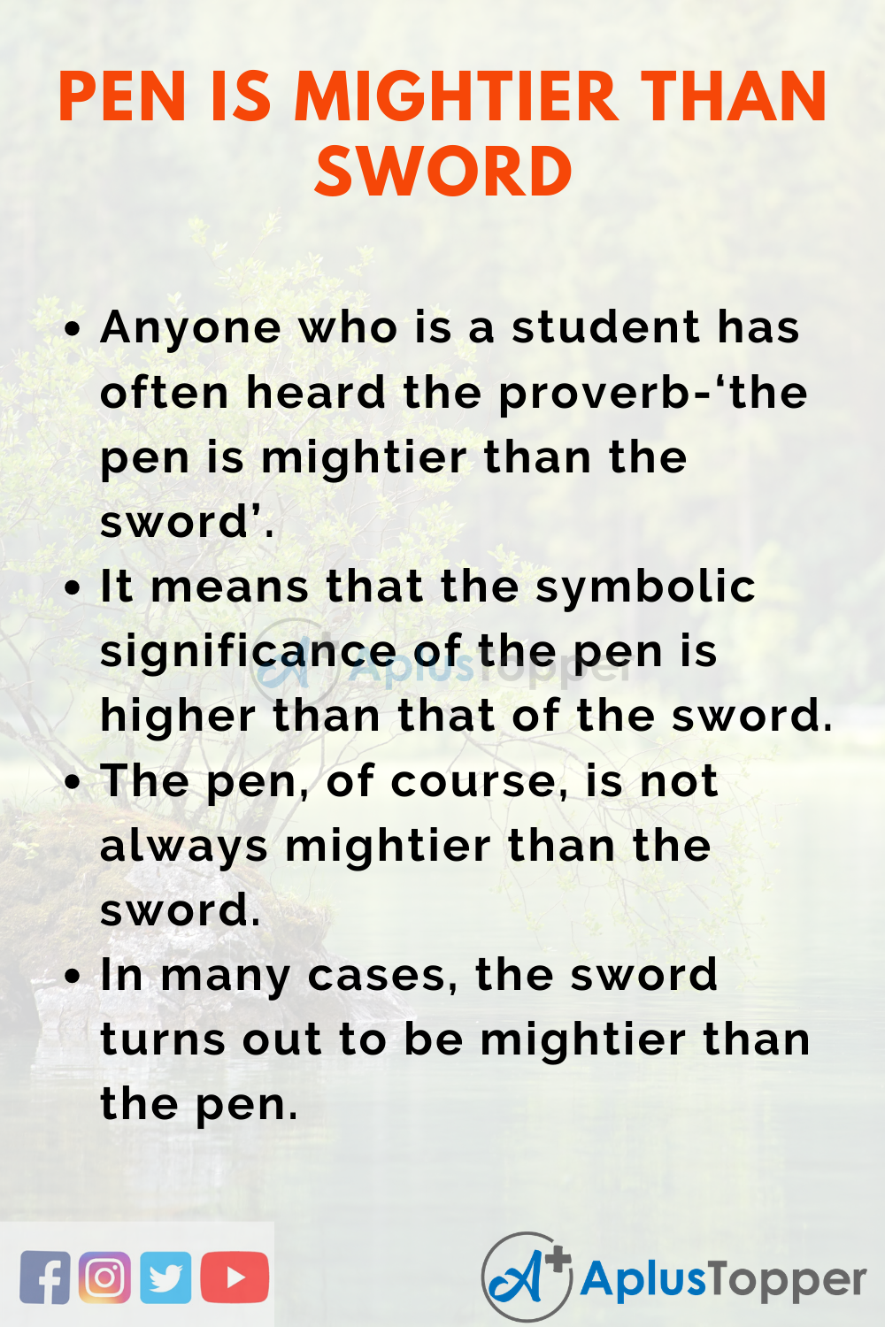 an essay on pen is mightier than sword