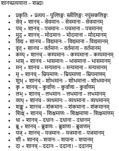 Shanach Pratyay in Sanskrit