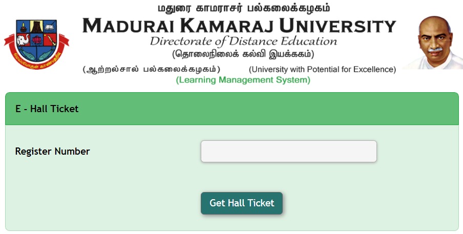 Madurai Kamaraj University Distance Education 