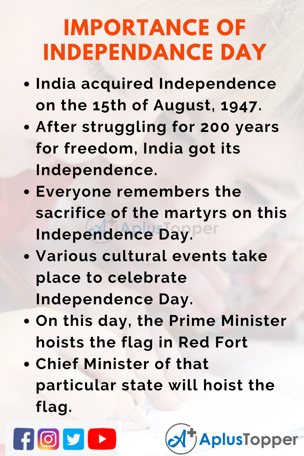 10 Lines About Importance of Independence Day