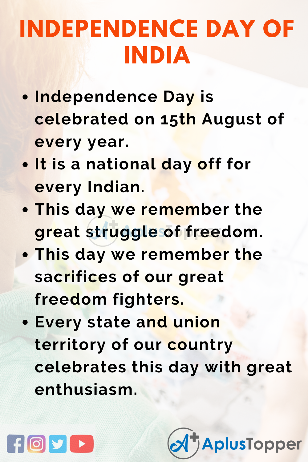 10 Lines On Independence Day Of India for Kids