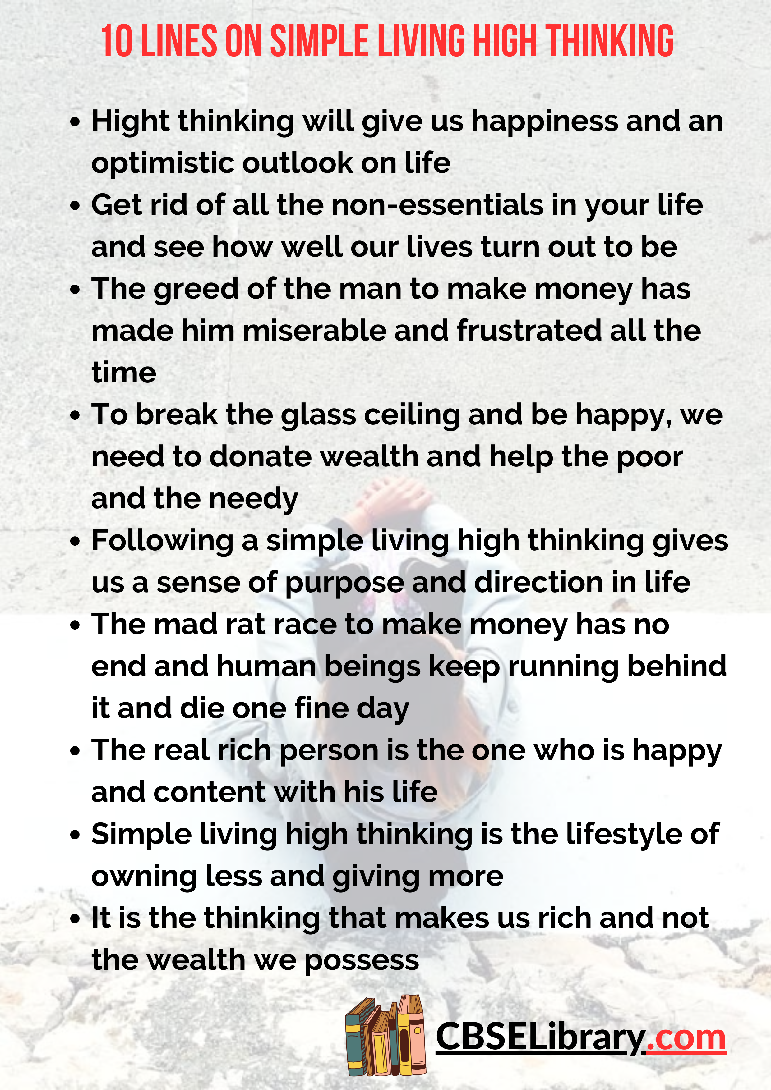 10 Lines On Simple Living High Thinking