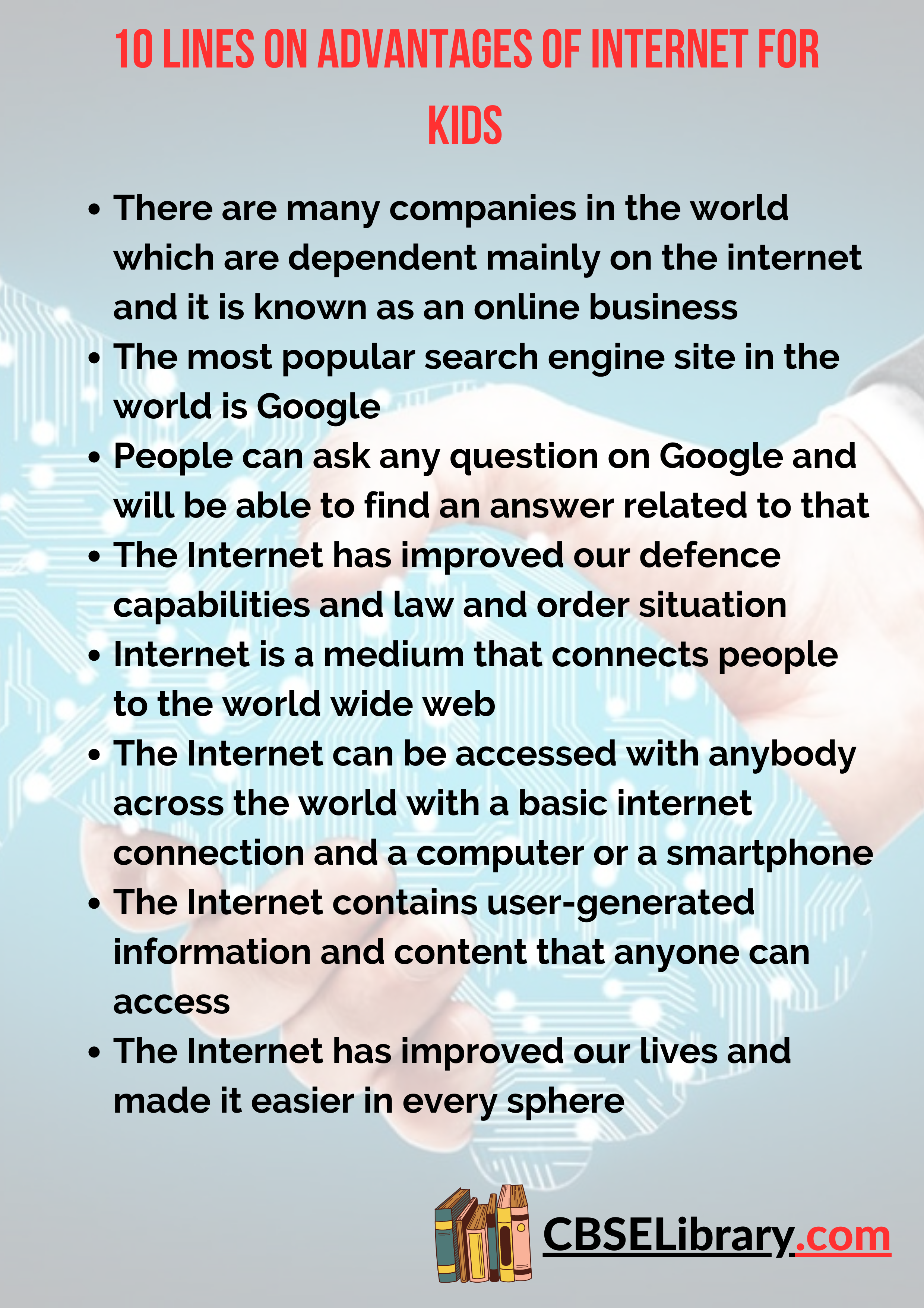 10 Lines on Advantages of Internet for Kids
