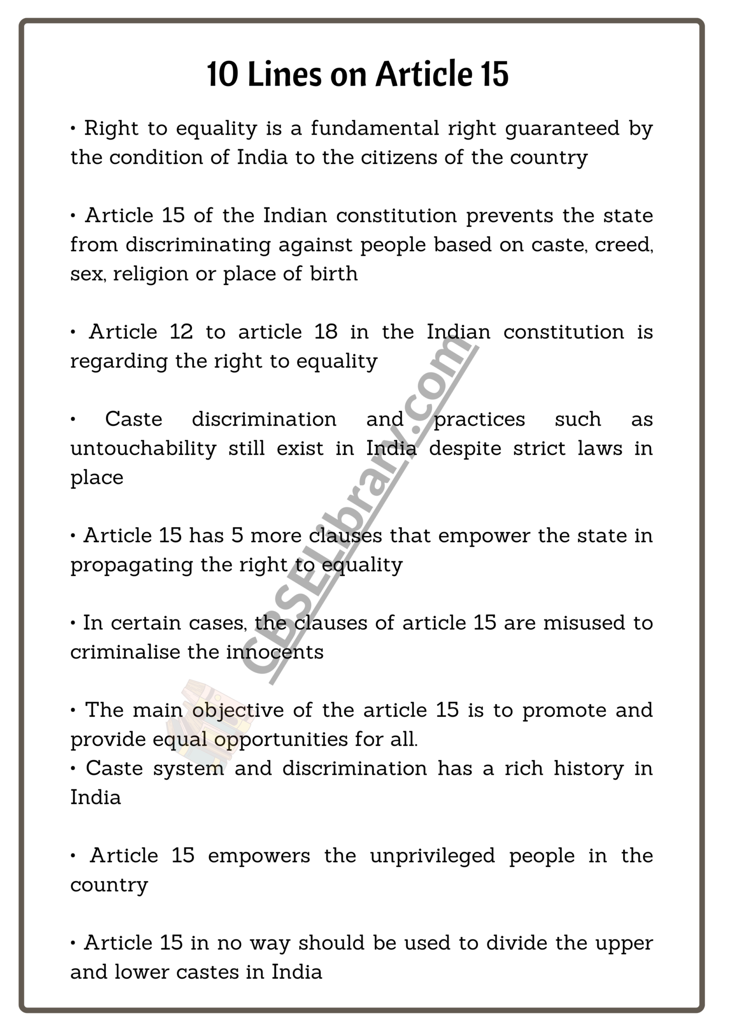 essay on article 15