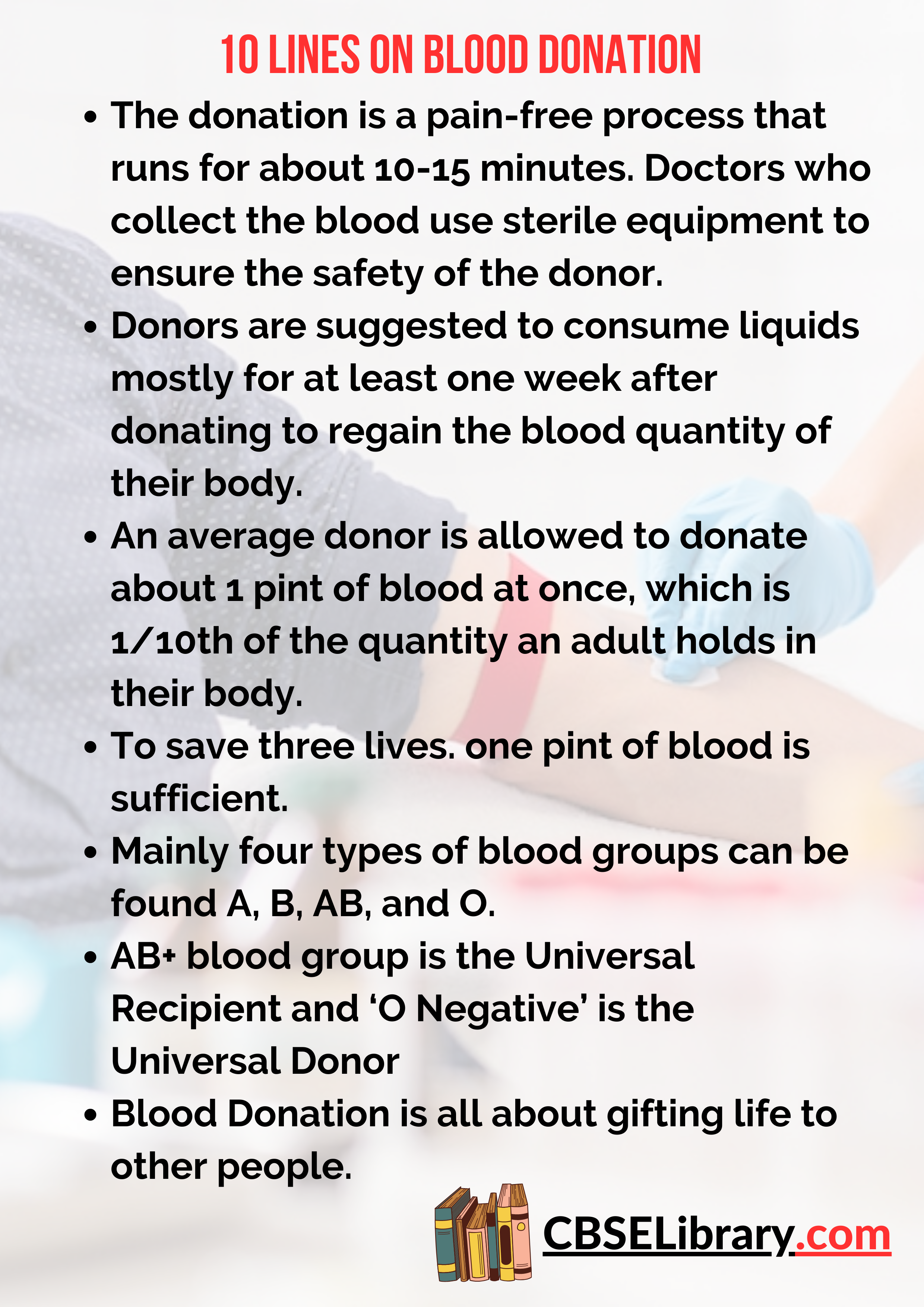 10 Lines on Blood Donation