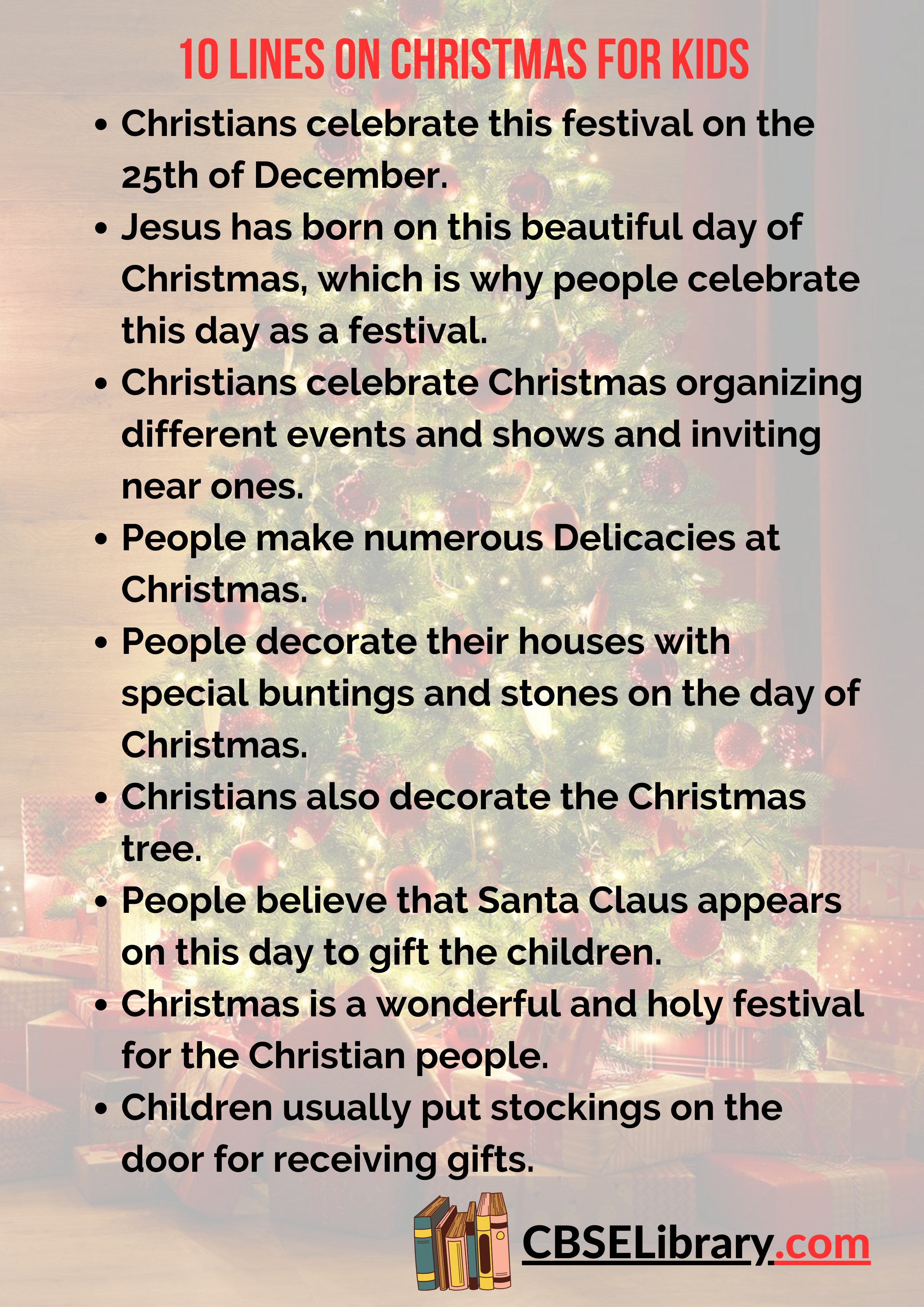 10 Lines on Christmas for Kids