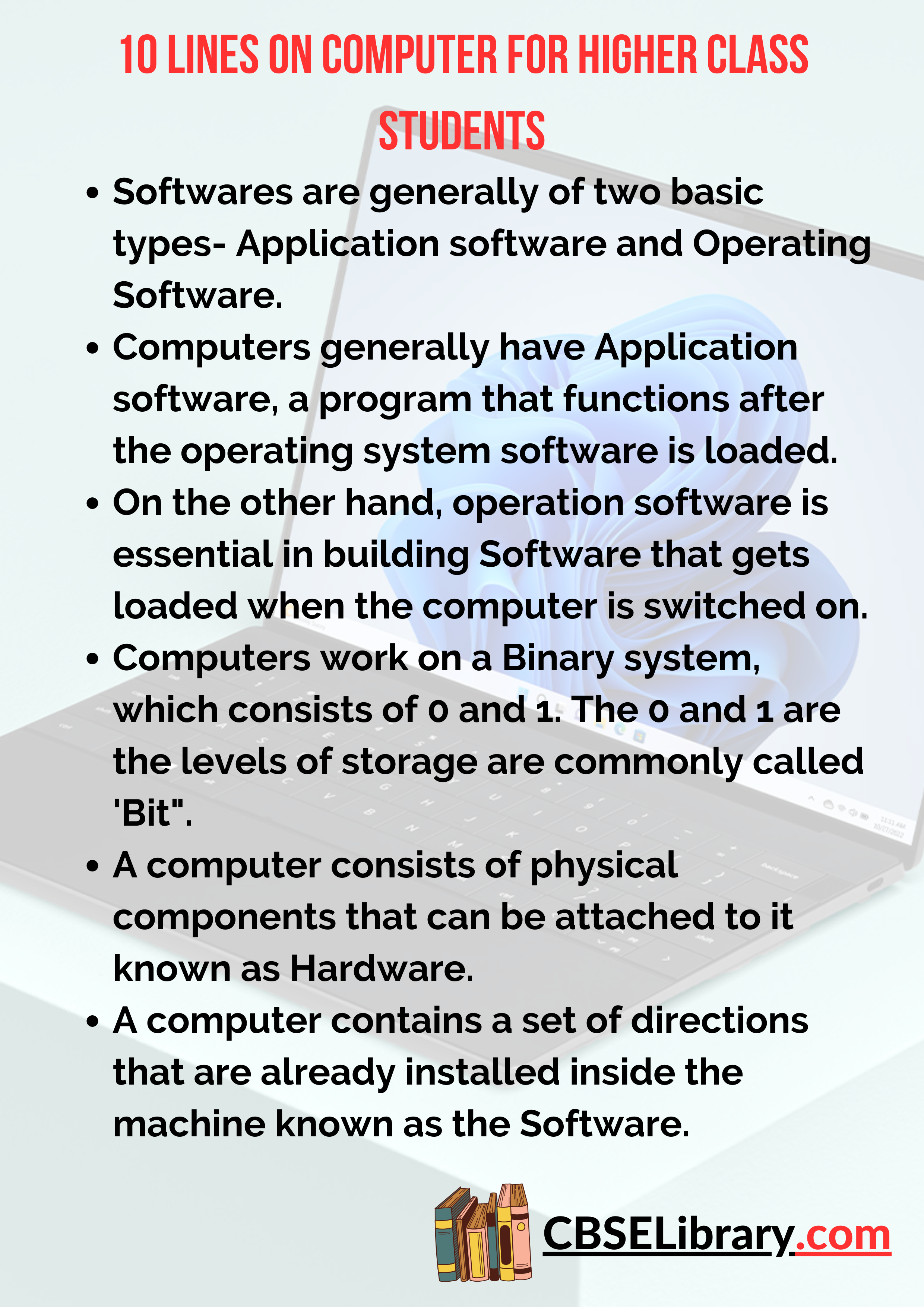 10 Lines on Computer for Higher Class Students