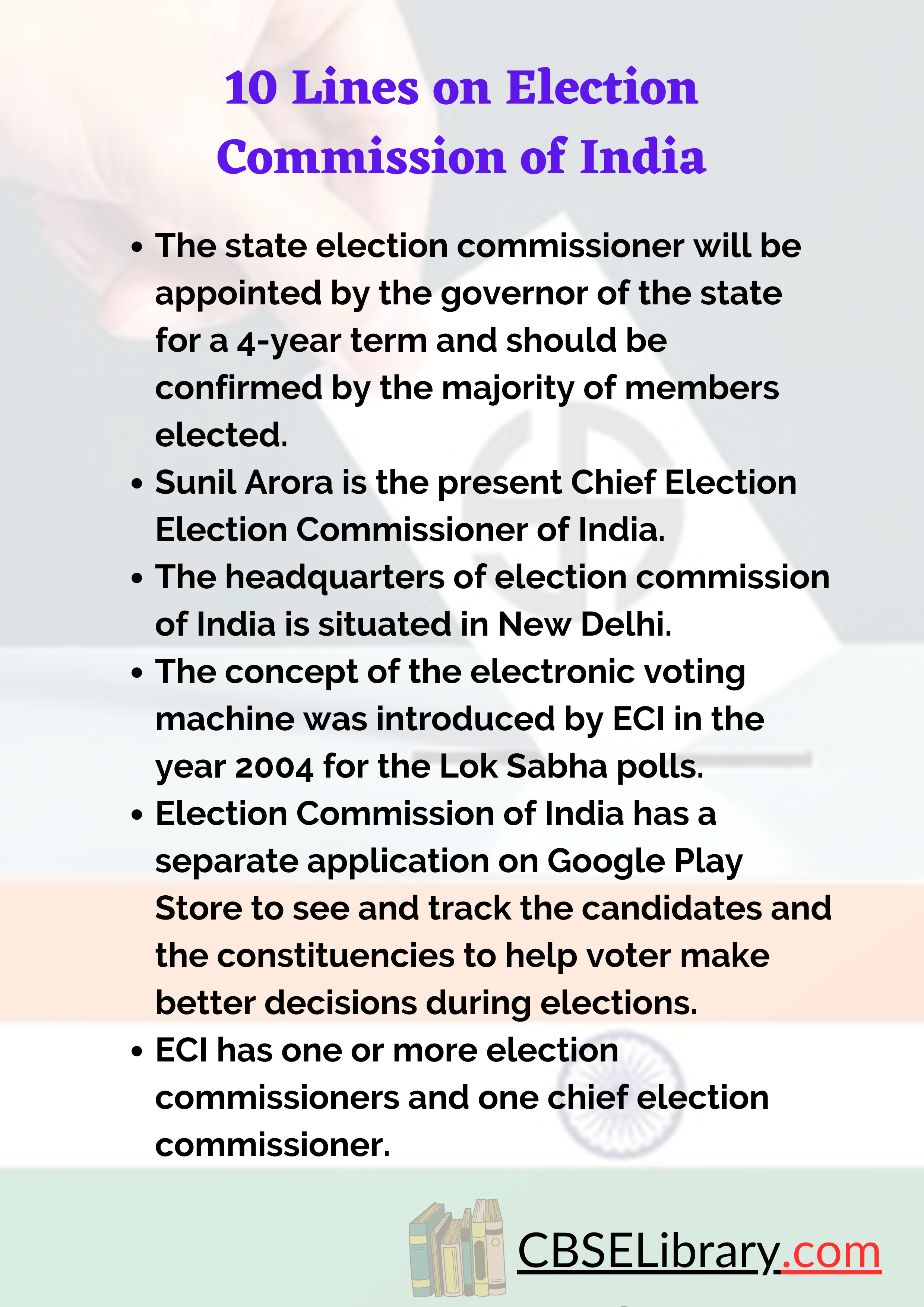 10 Lines on Election Commission of India