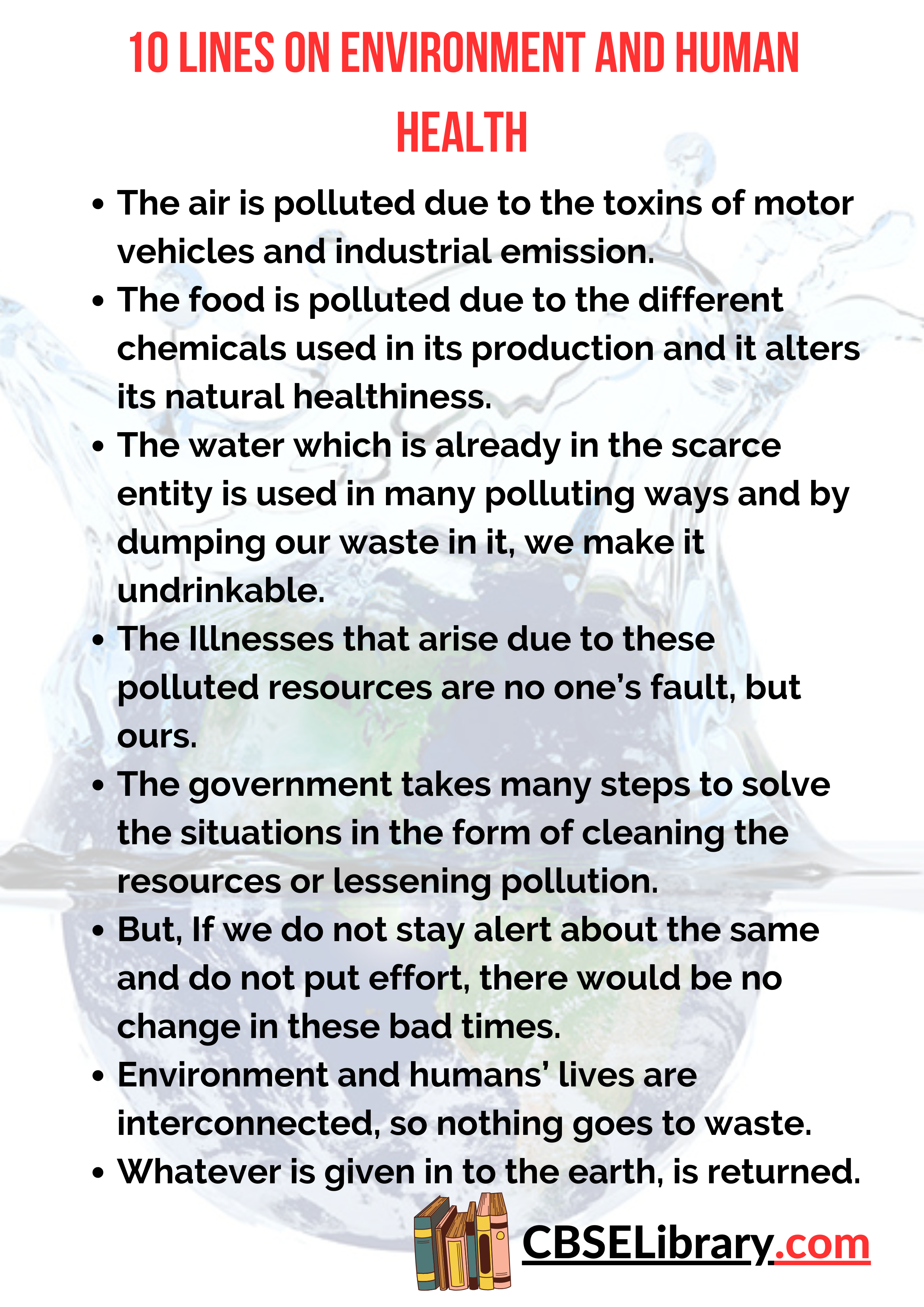 10 Lines on Environment and Human Health