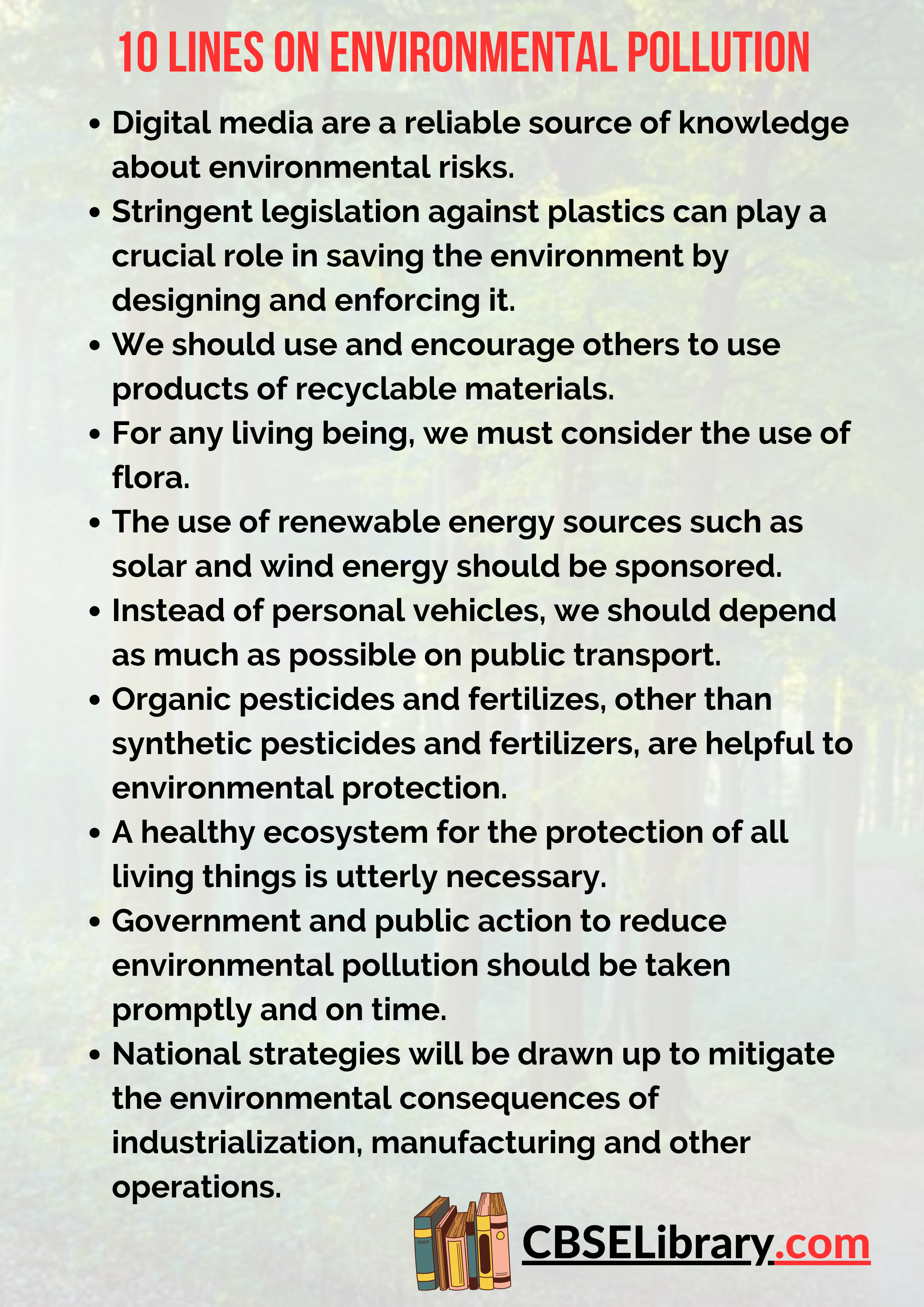 10 Lines on Environmental Pollution