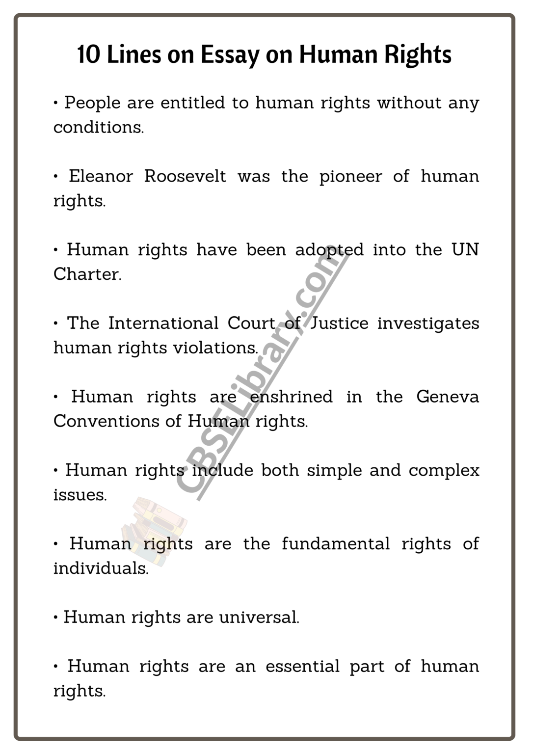 essay on human rights with outline