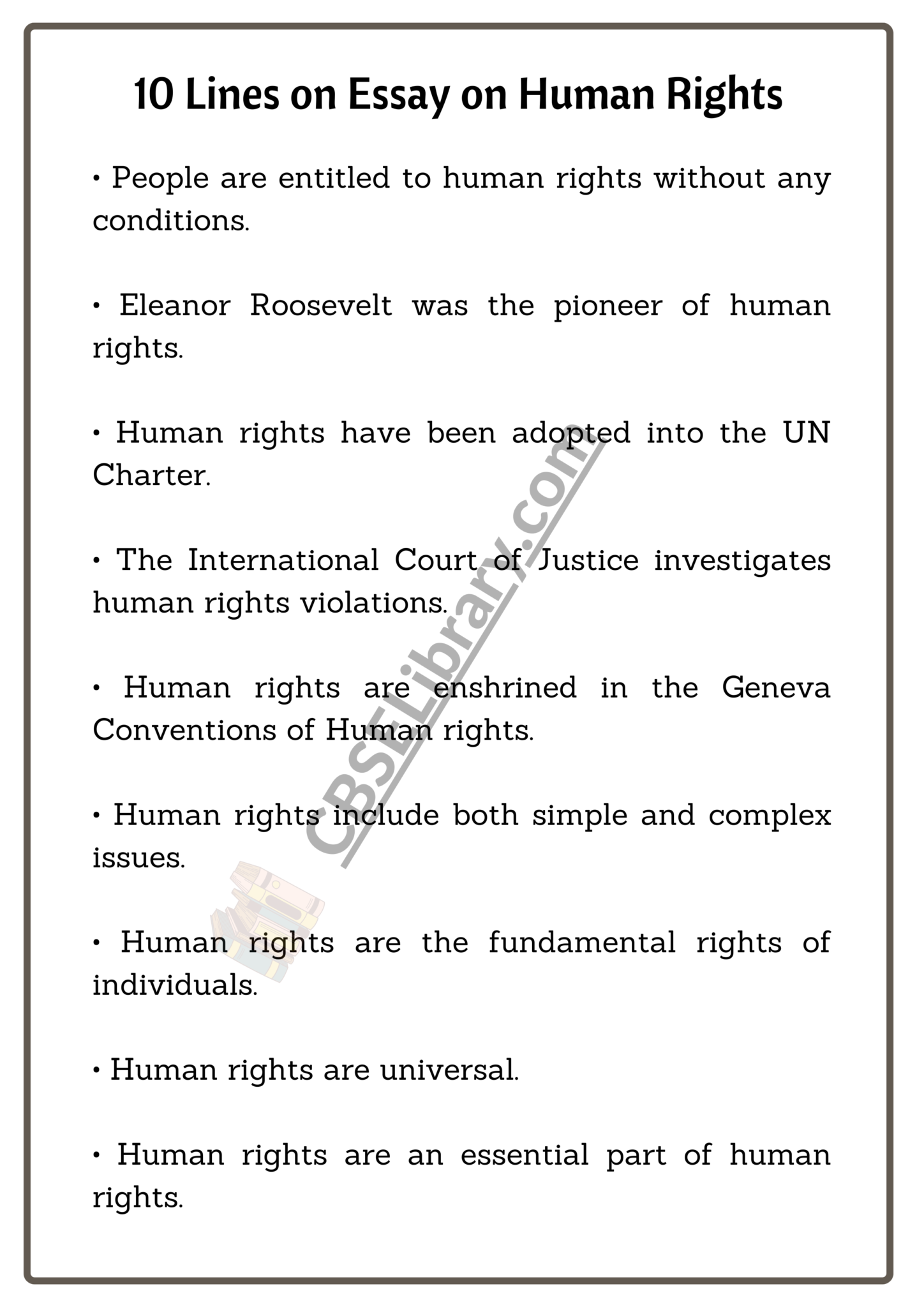 essay on human rights 150 words