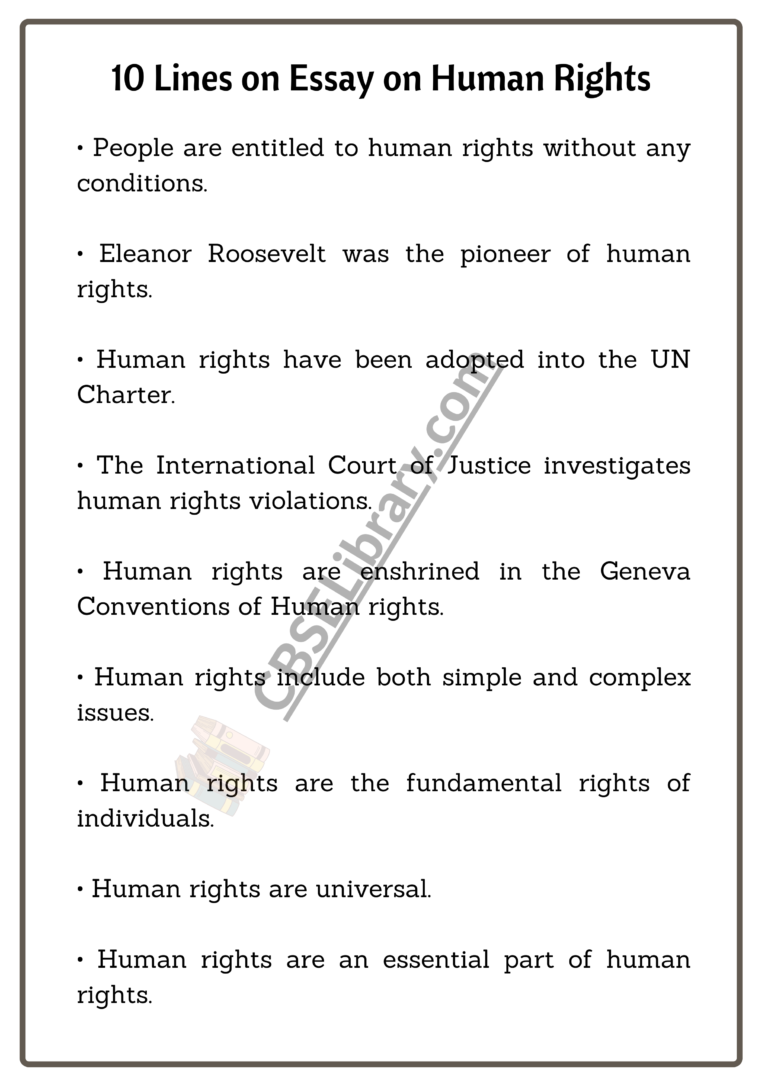 short essay on human rights pdf