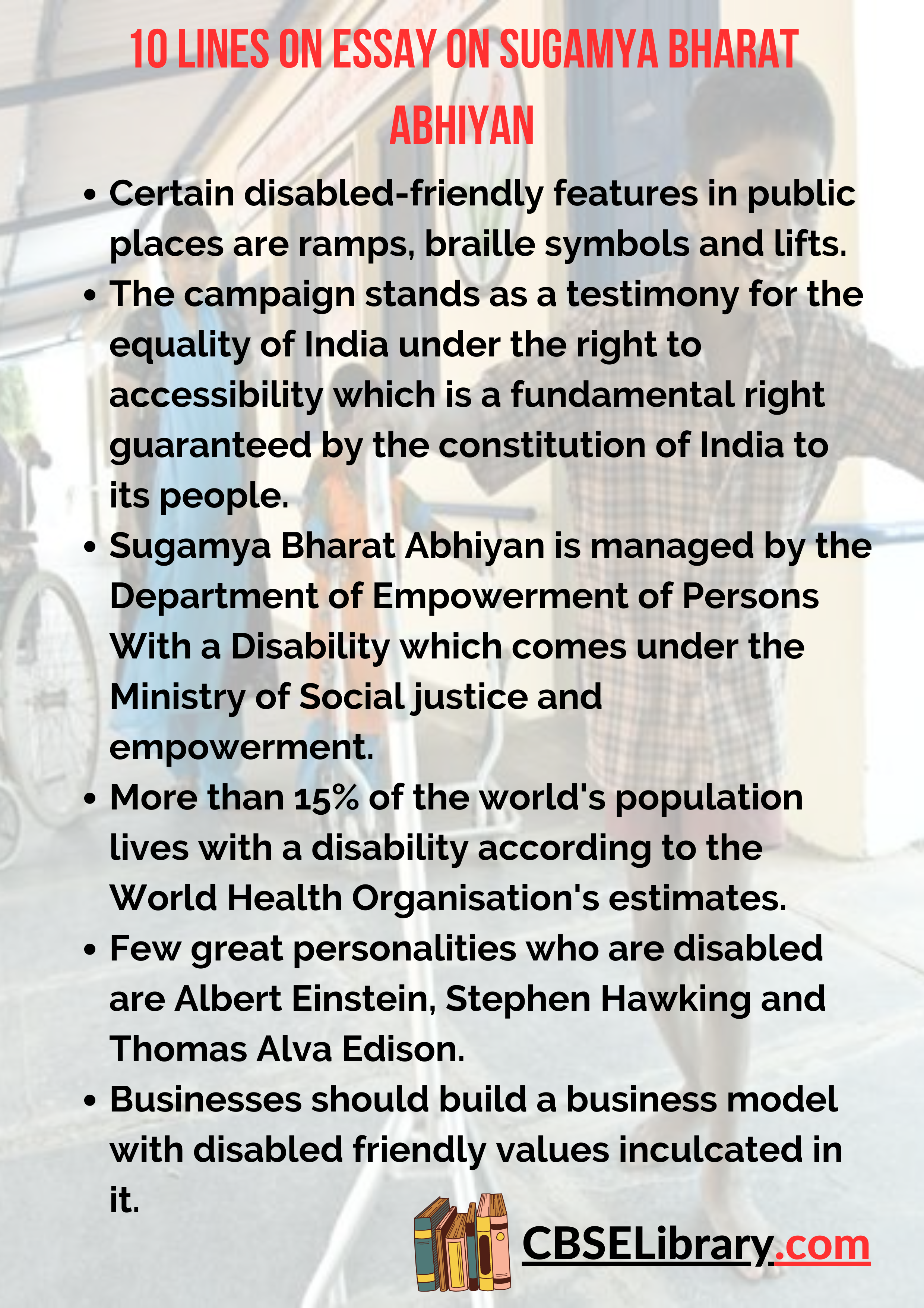 10 Lines on Essay on Sugamya Bharat Abhiyan