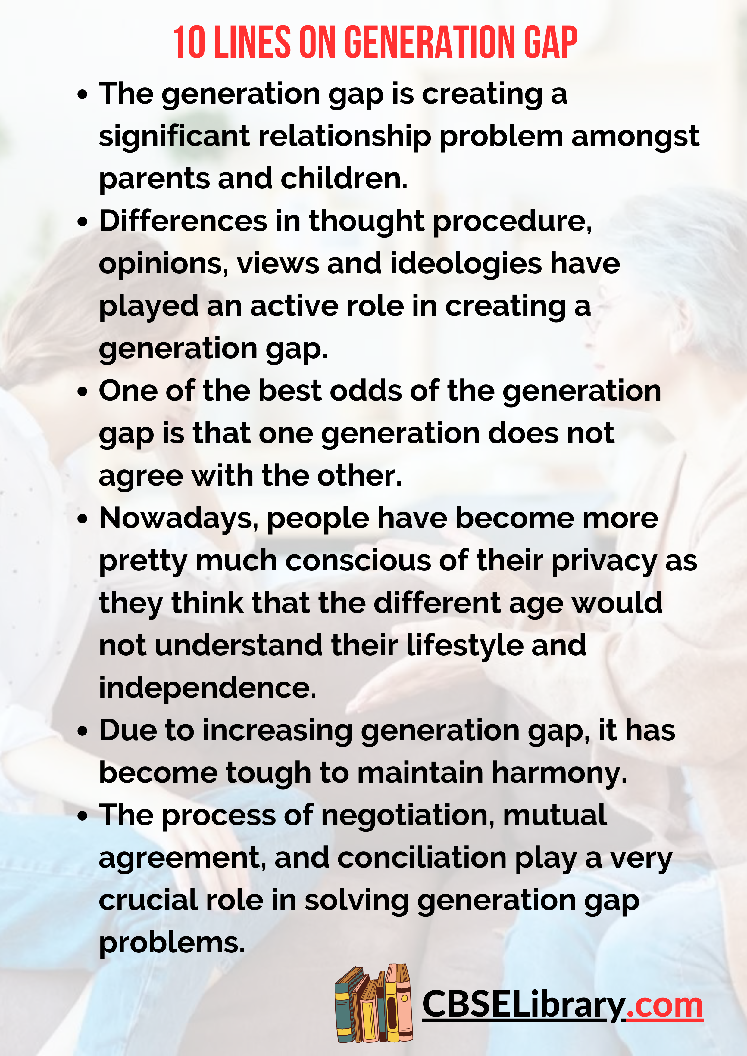 10 Lines on Generation Gap