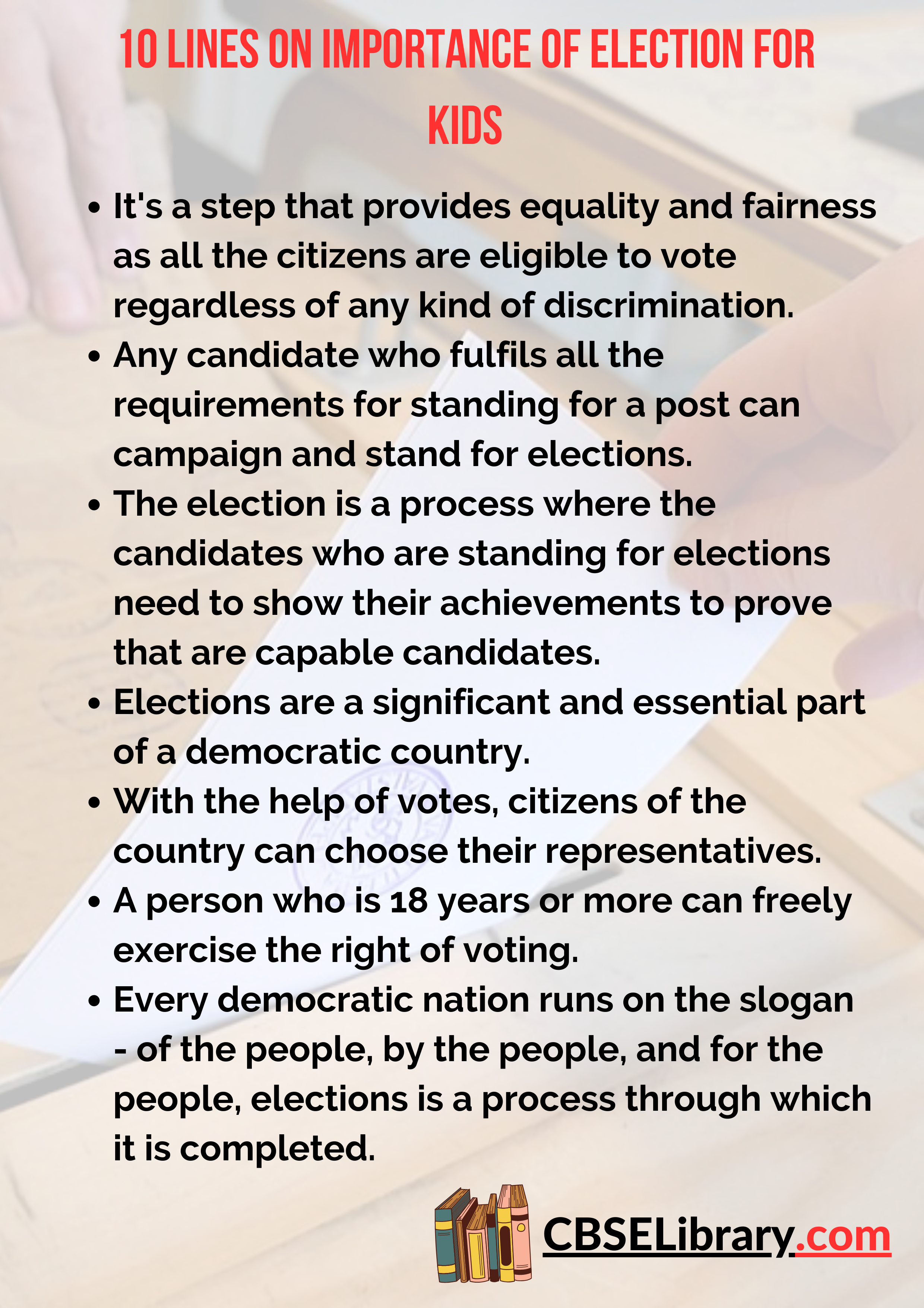 10 Lines on Importance of Election for Kids