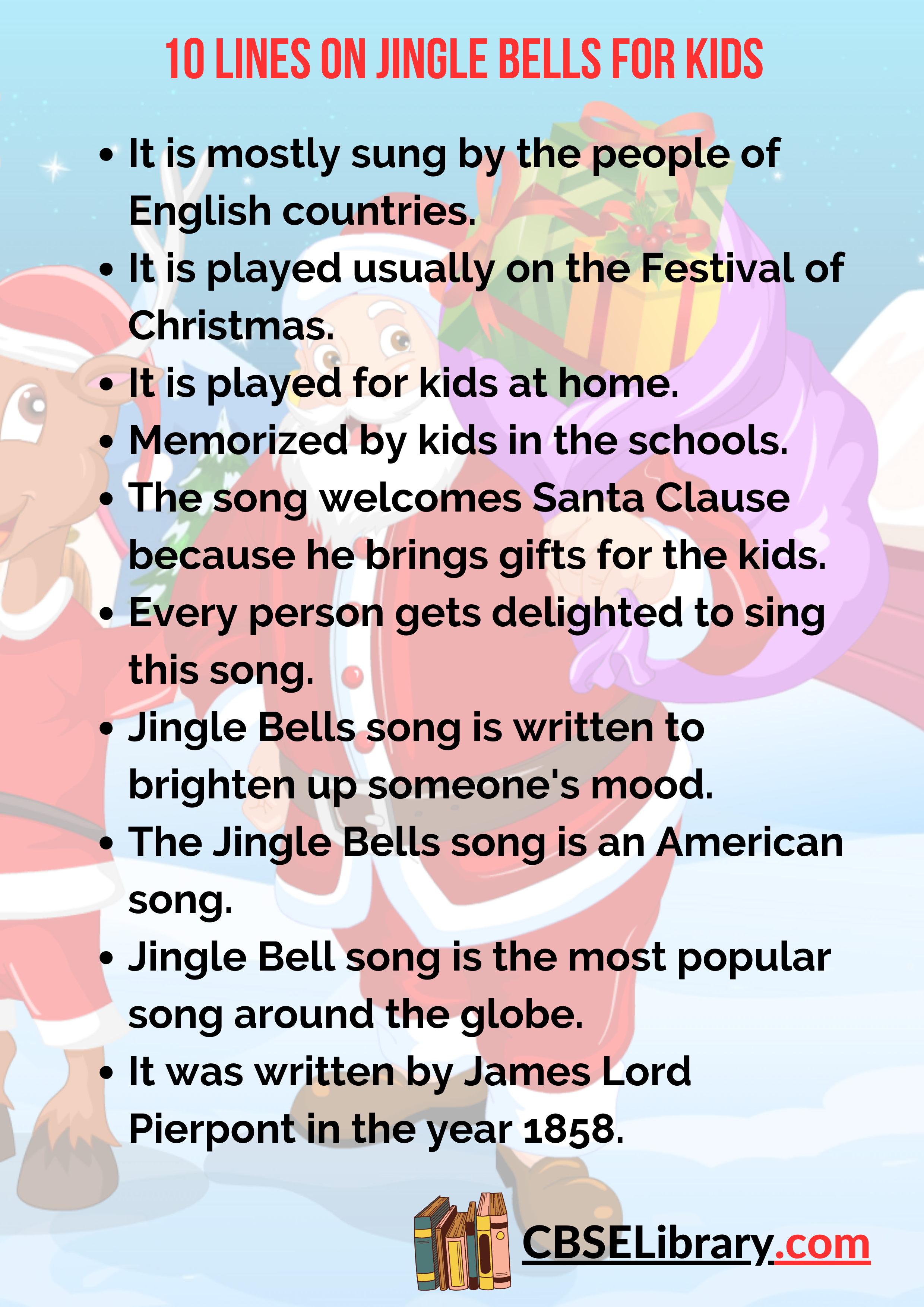 10 Lines on Jingle Bells for Kids