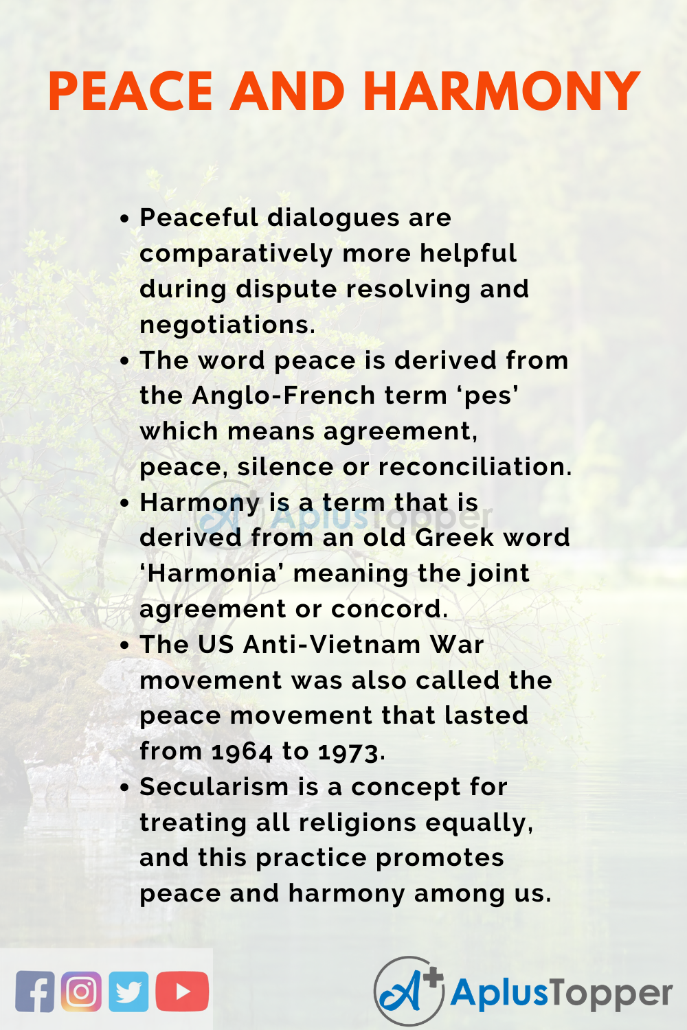 peace essay synonym