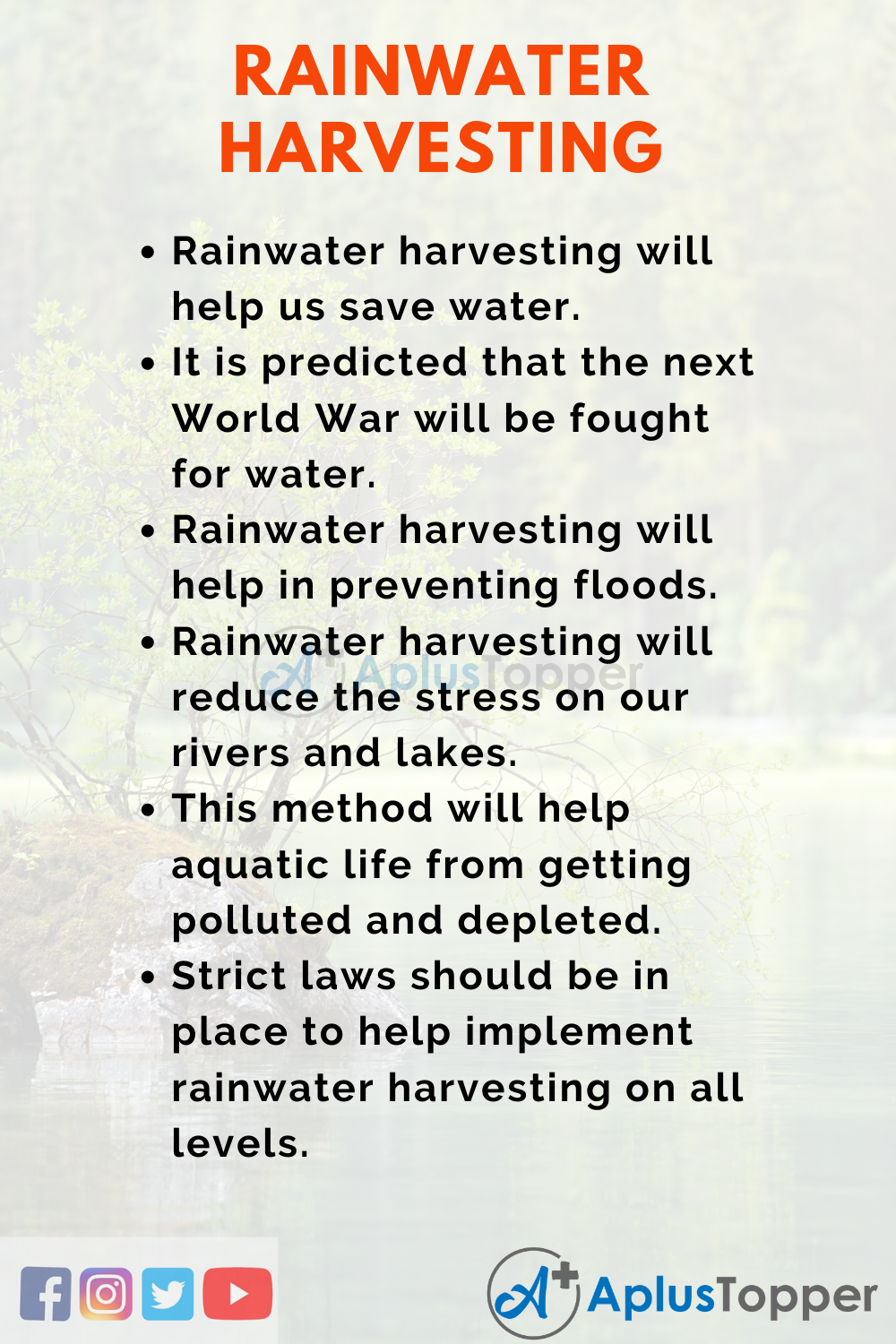 rainwater harvesting essay in english