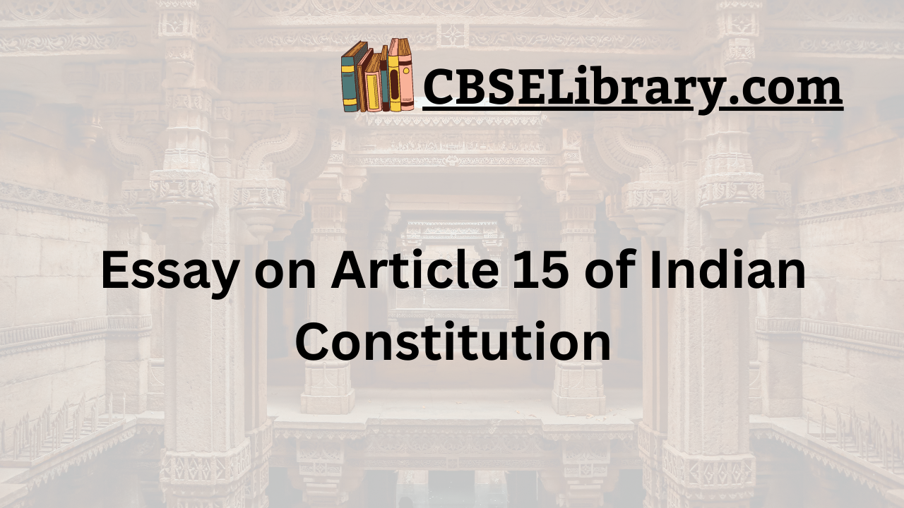 research paper on article 15 of indian constitution