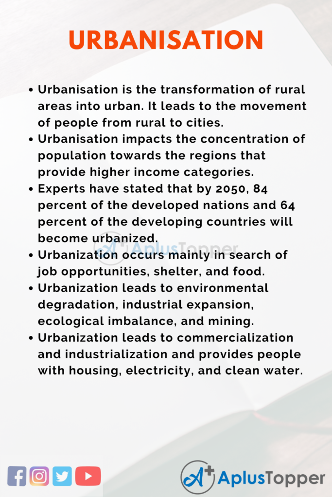 short essay on urbanization
