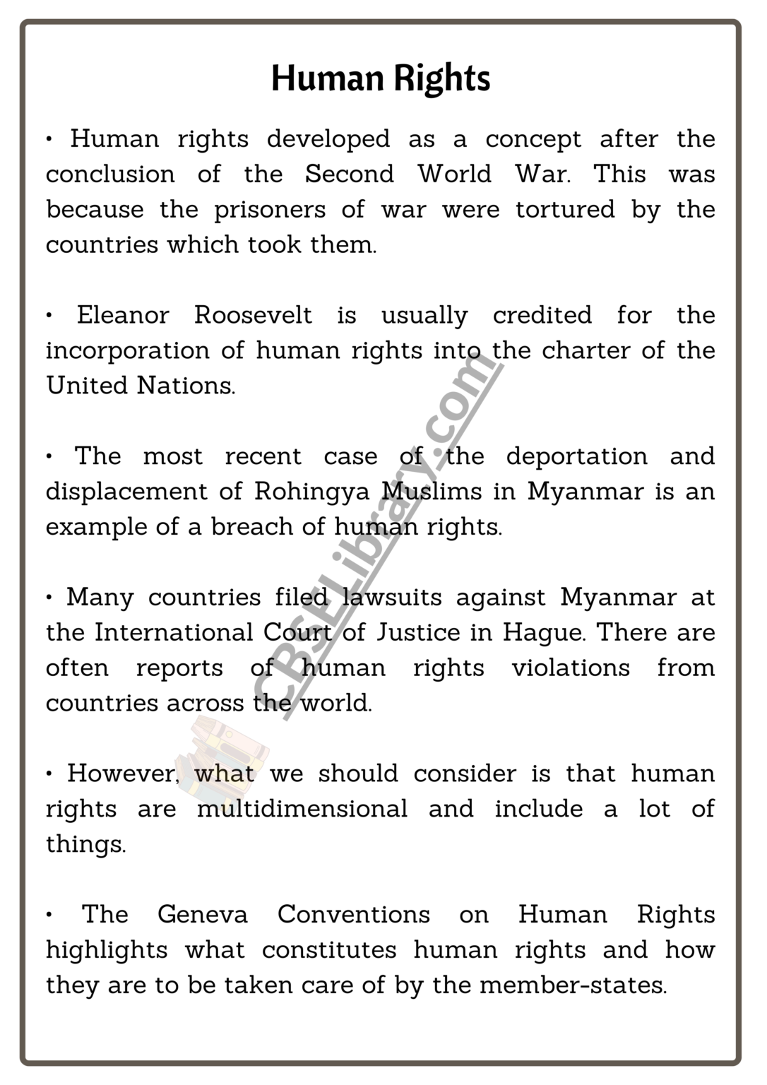english essay on human rights