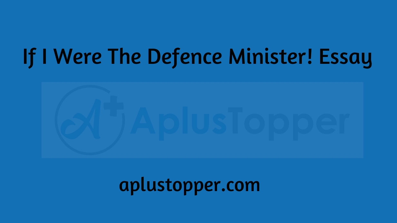 If I Were The Defence Minister! Essay