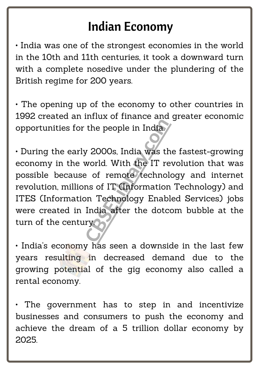 indian economy essay pdf