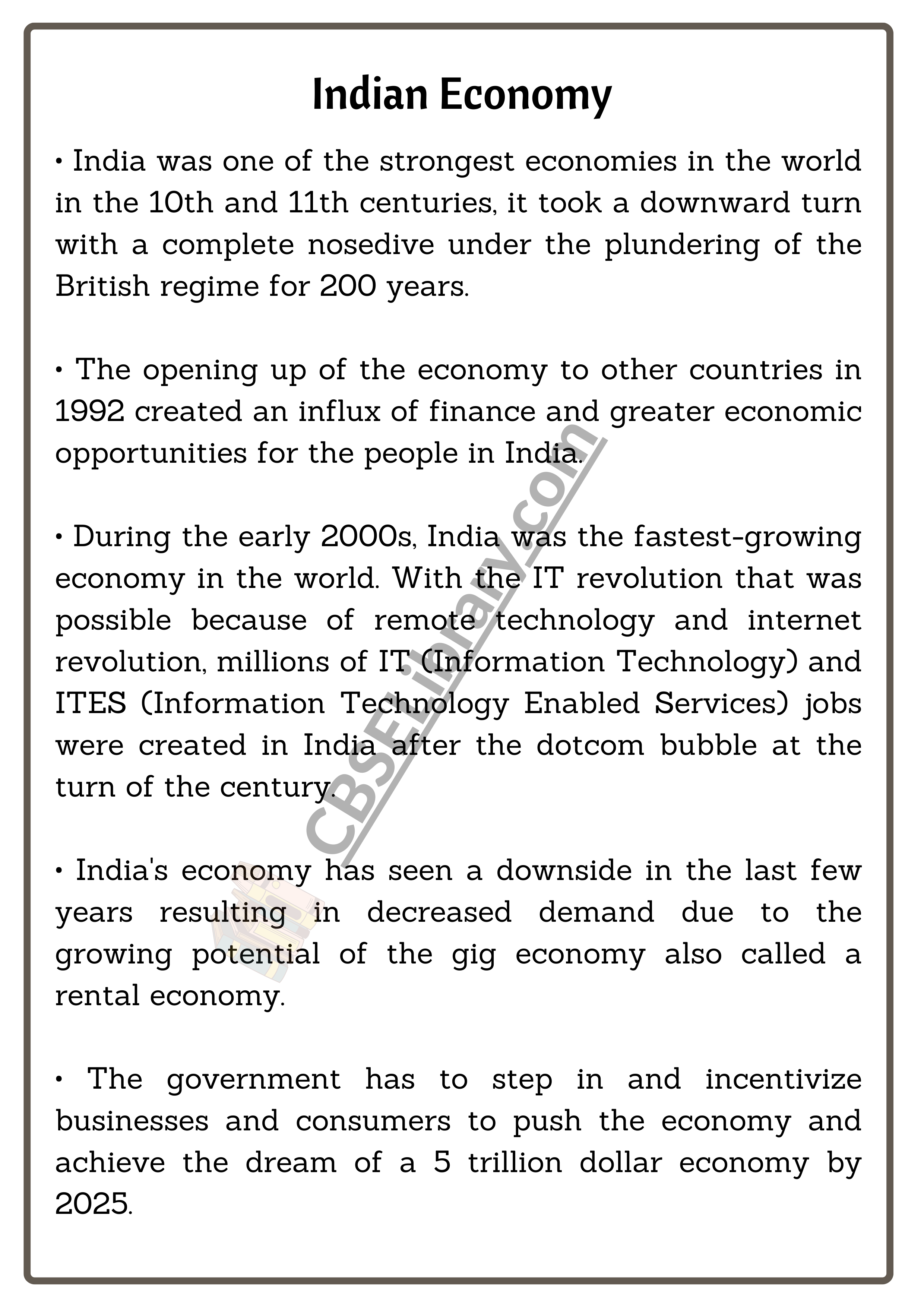 essay topics related to indian economy