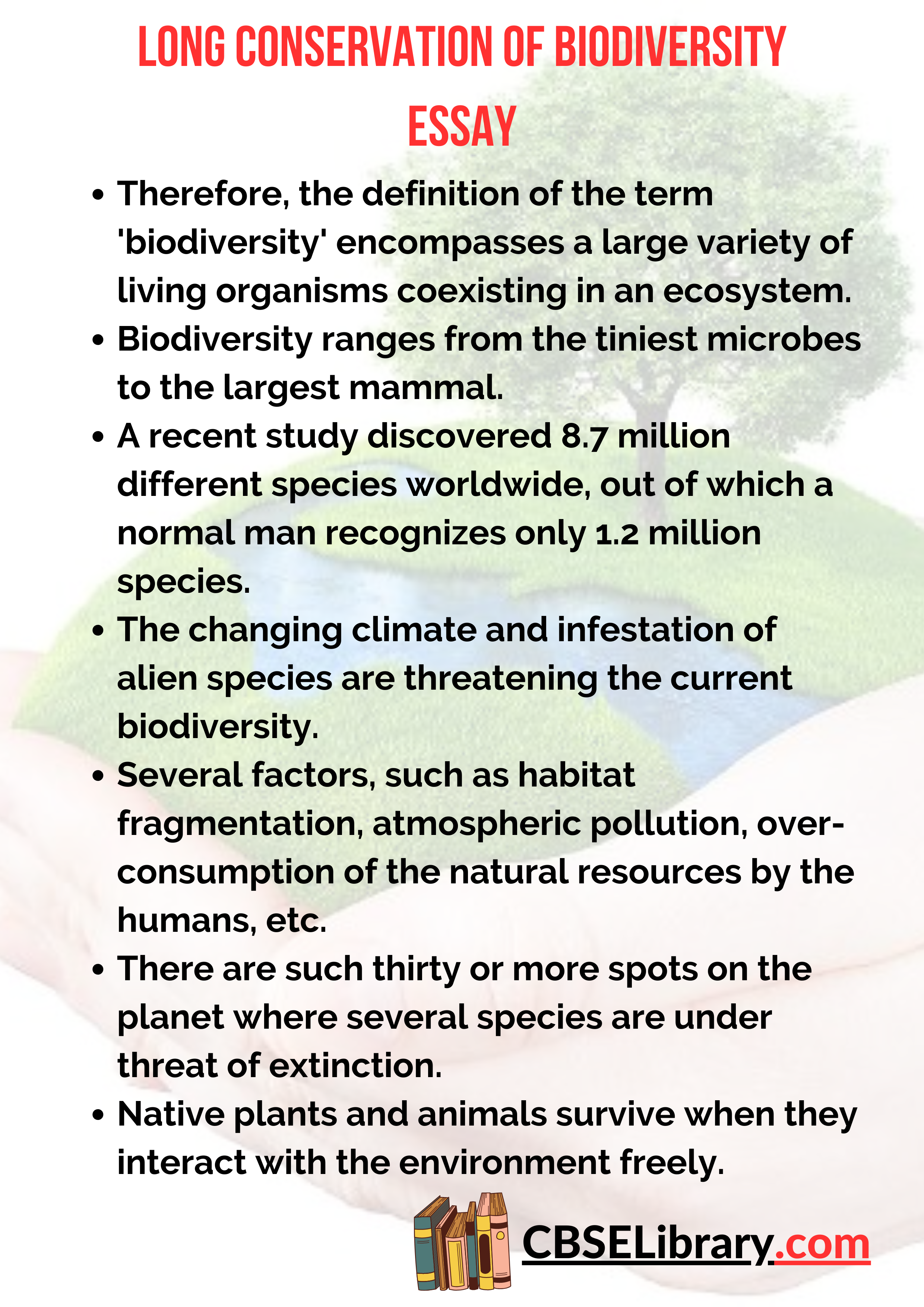 Long Conservation of Biodiversity Essay