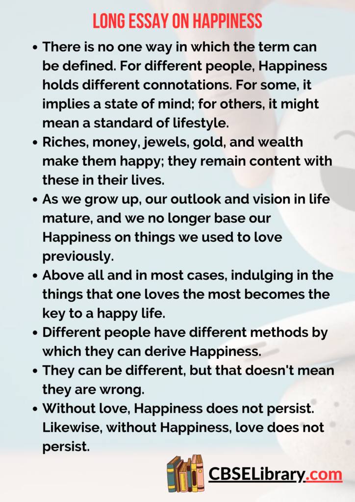 list of happiness essay