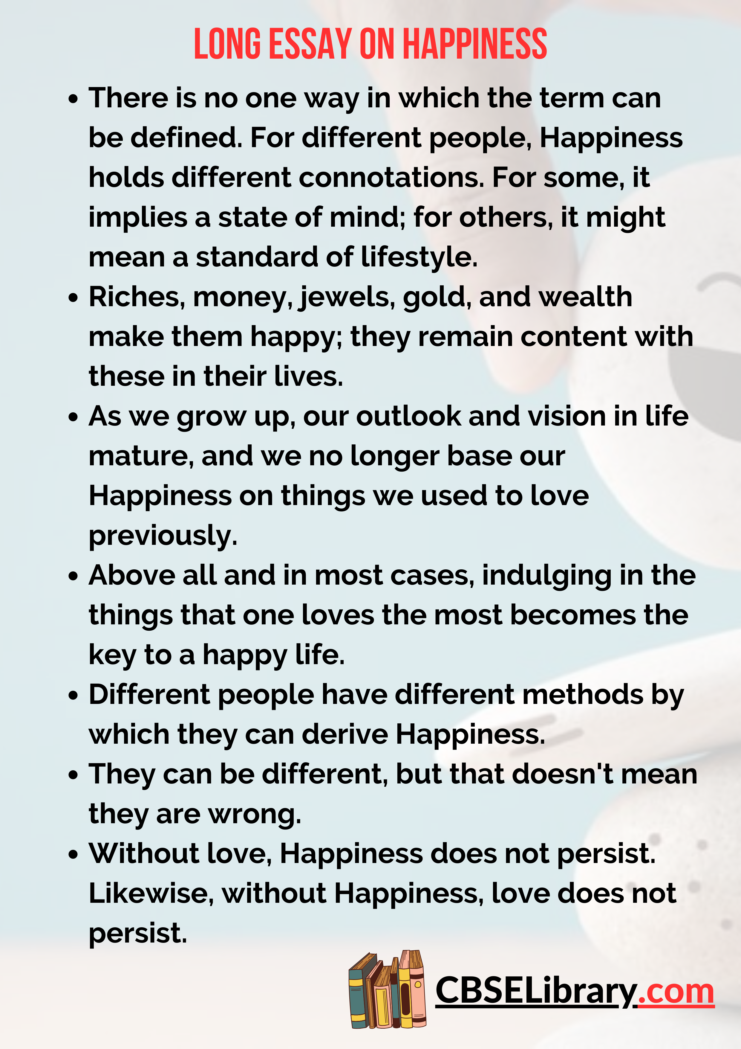 Long Essay on Happiness