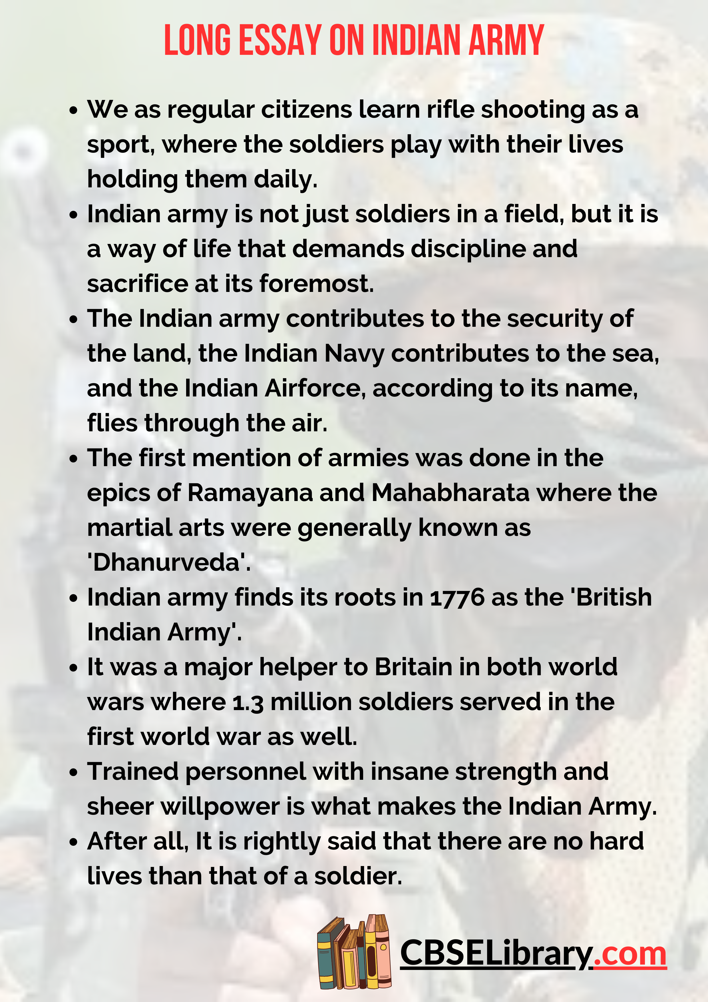Long Essay on Indian Army