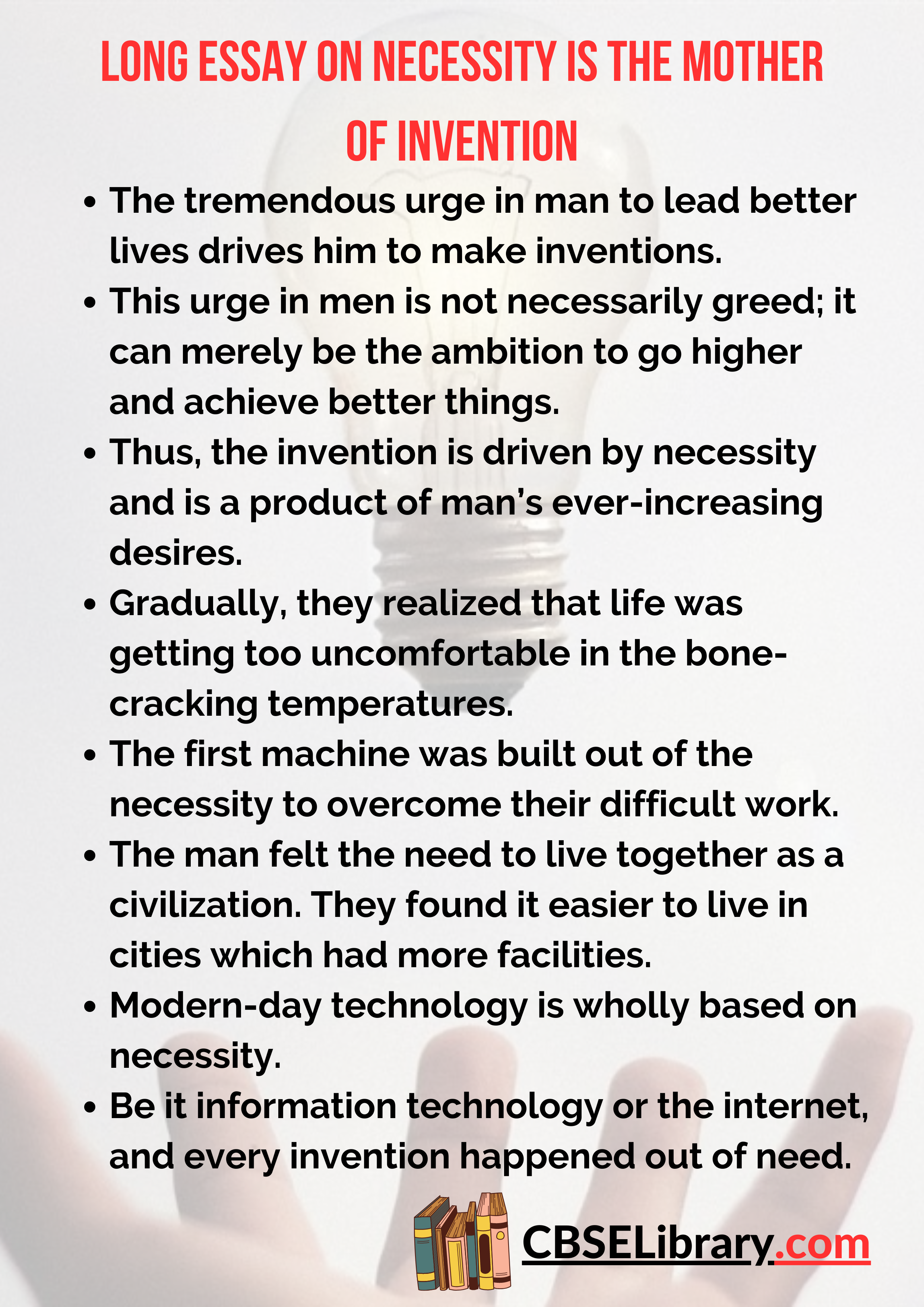Long Essay on Necessity Is the Mother Of Invention