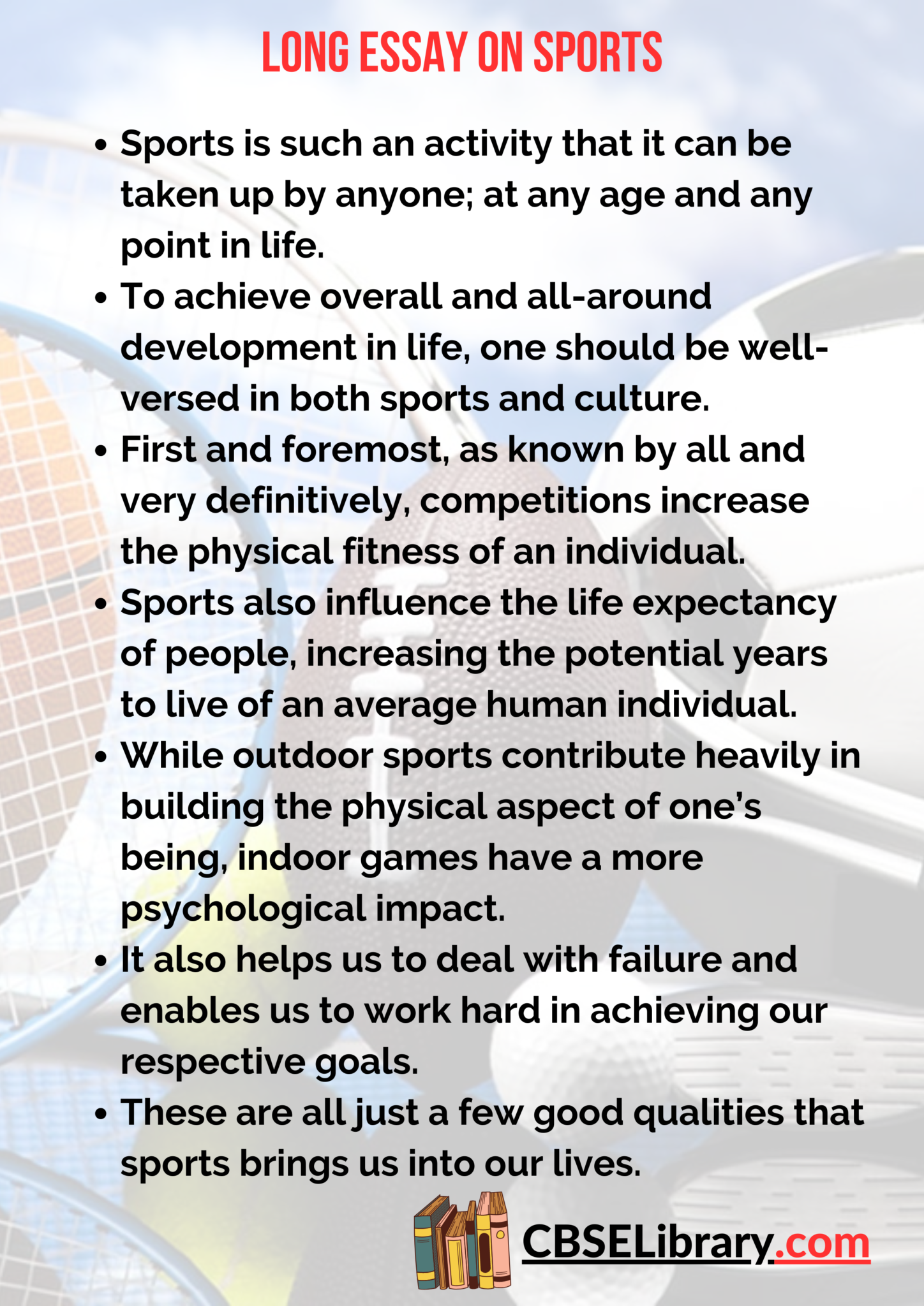 essay on sports for class 1