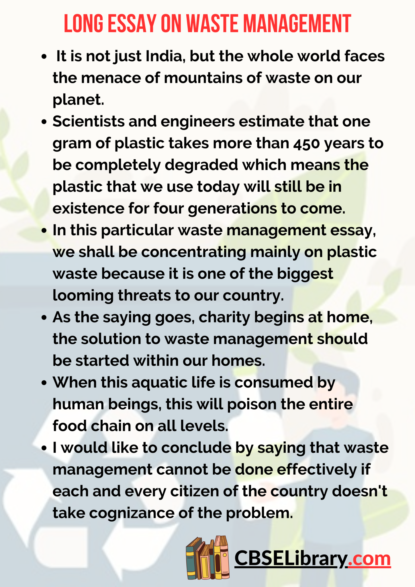 essay on waste management in 300 words 200 words