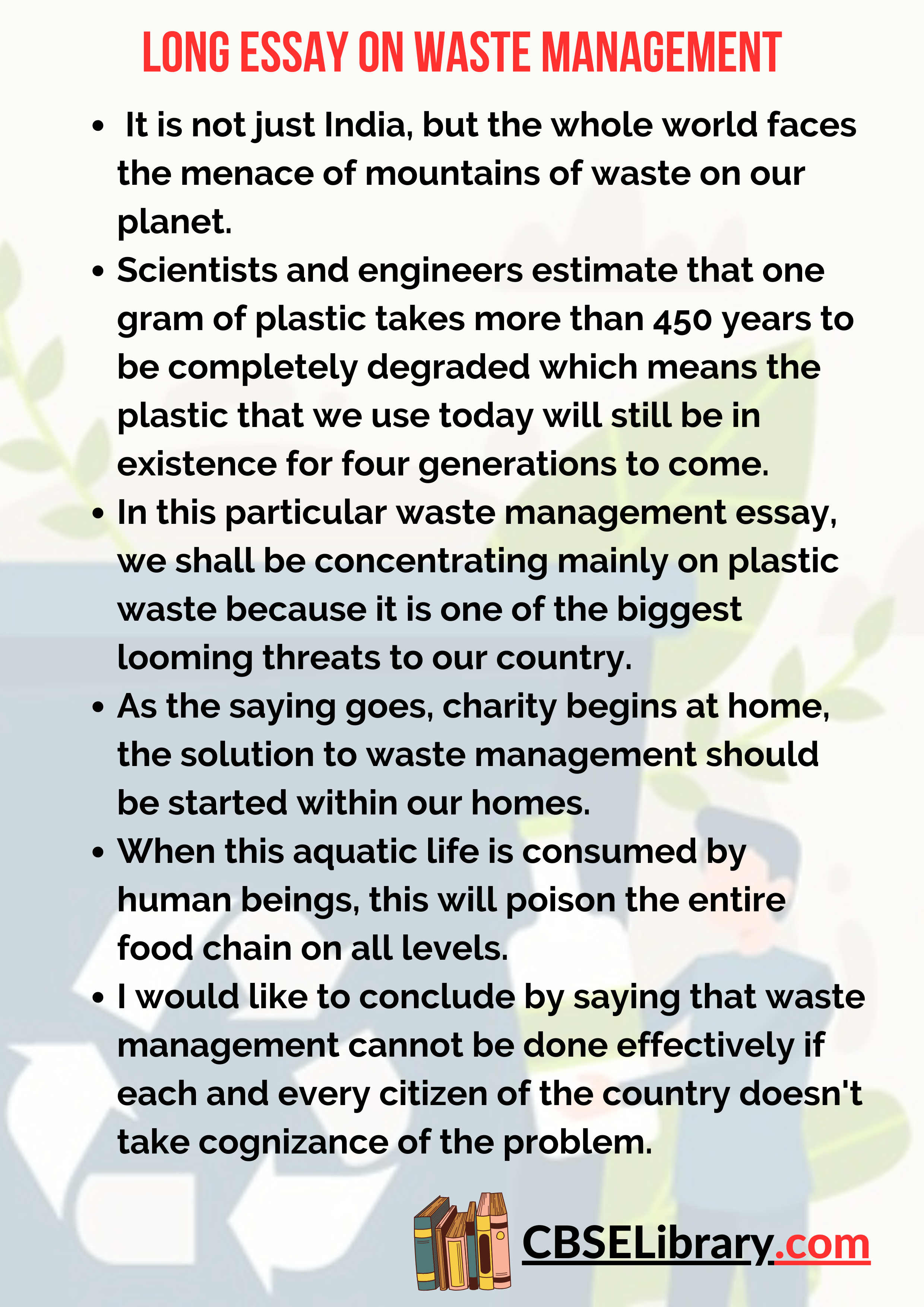 essay based on waste management