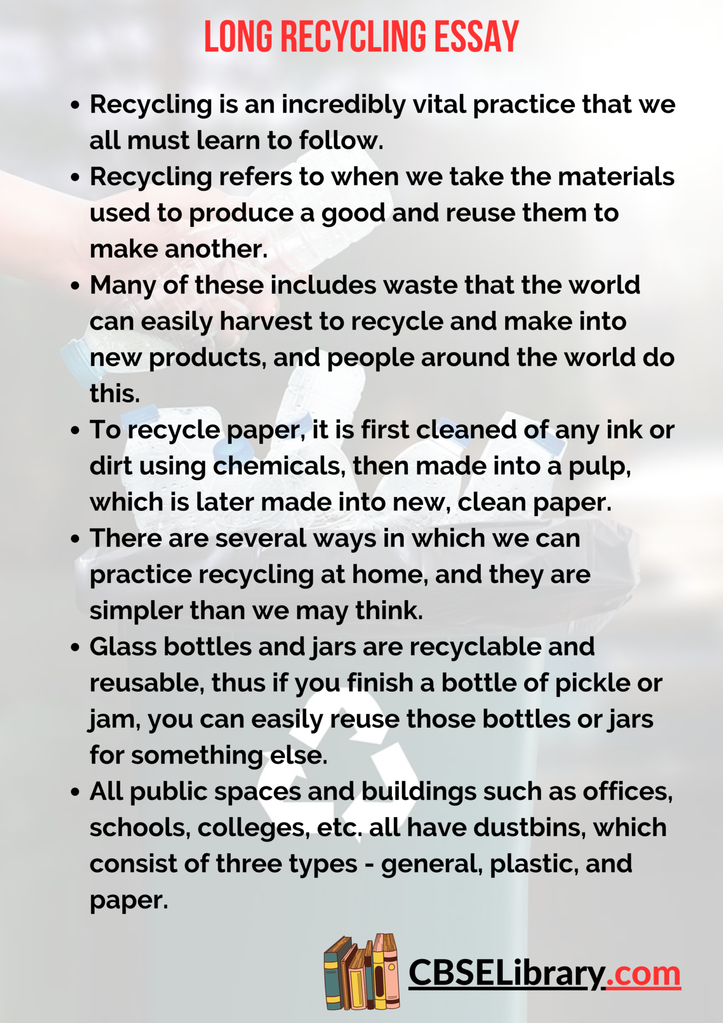 essay about recycling day
