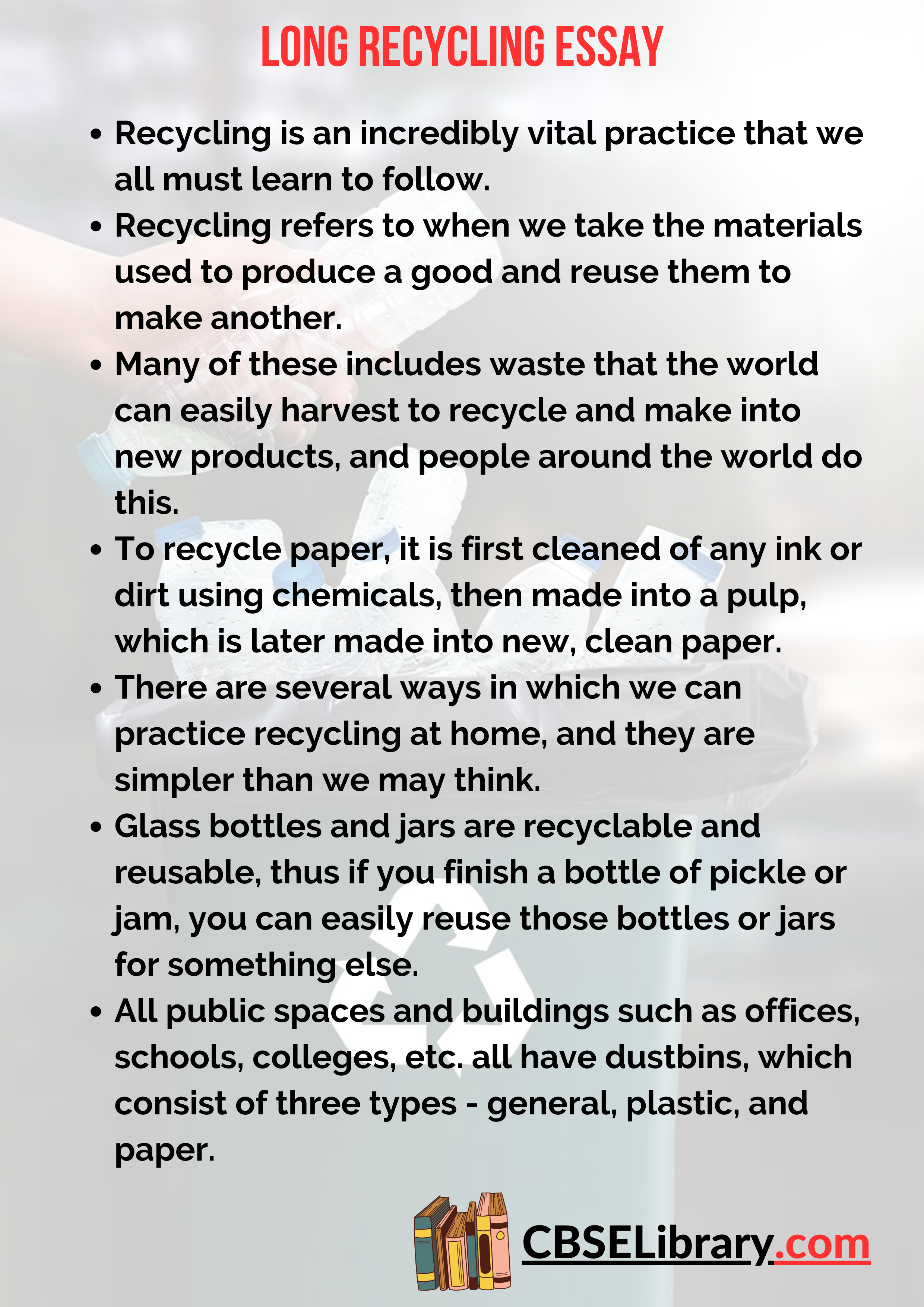 Long Recycling Essay