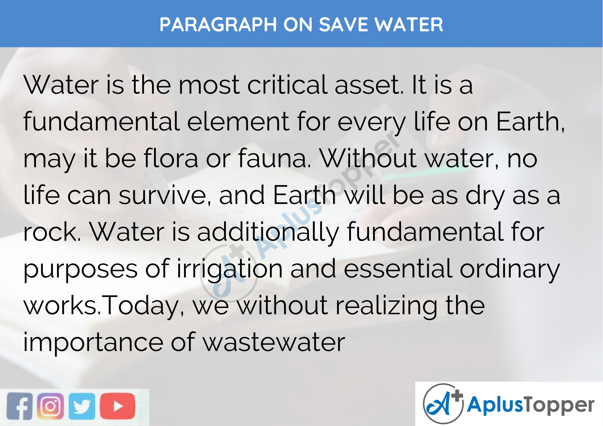 Paragraph On Save Water - 100 Words for Class 1,2,3 Kids