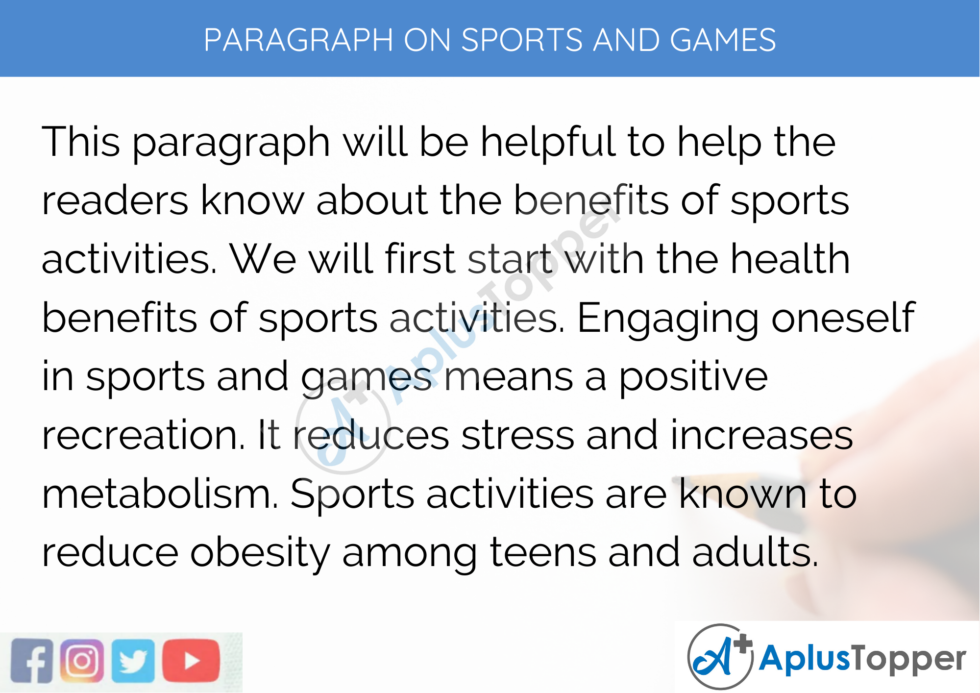 Paragraph On Sports and Games