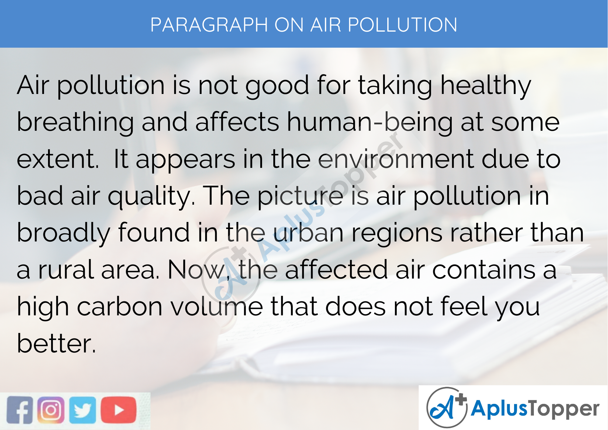 air pollution essay 100 words in english