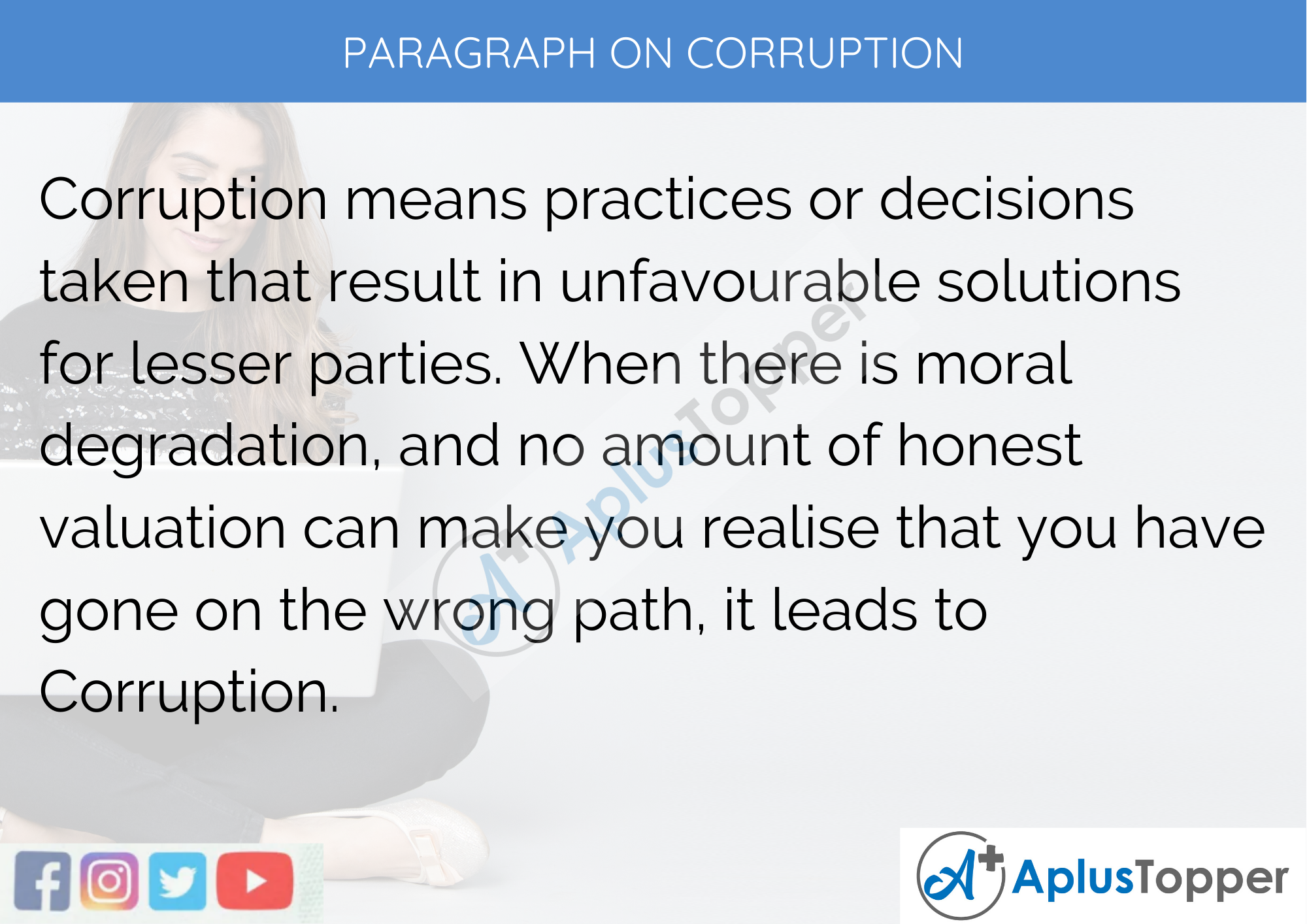 Paragraph on Corruption - 100 Words for Classes 1, 2, 3 Kids.