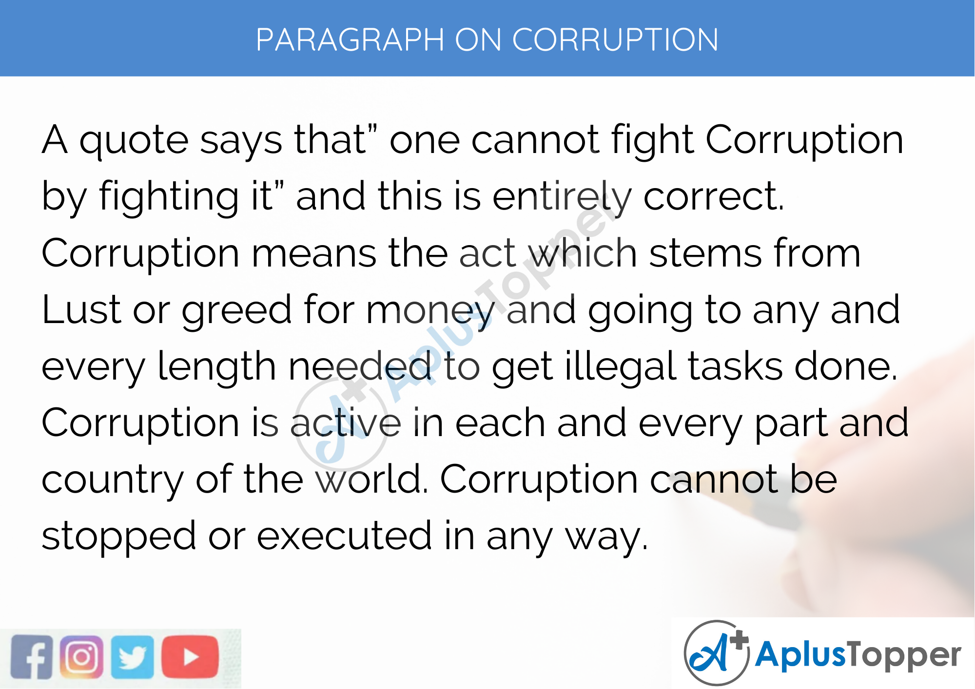 short essay on corruption 200 words