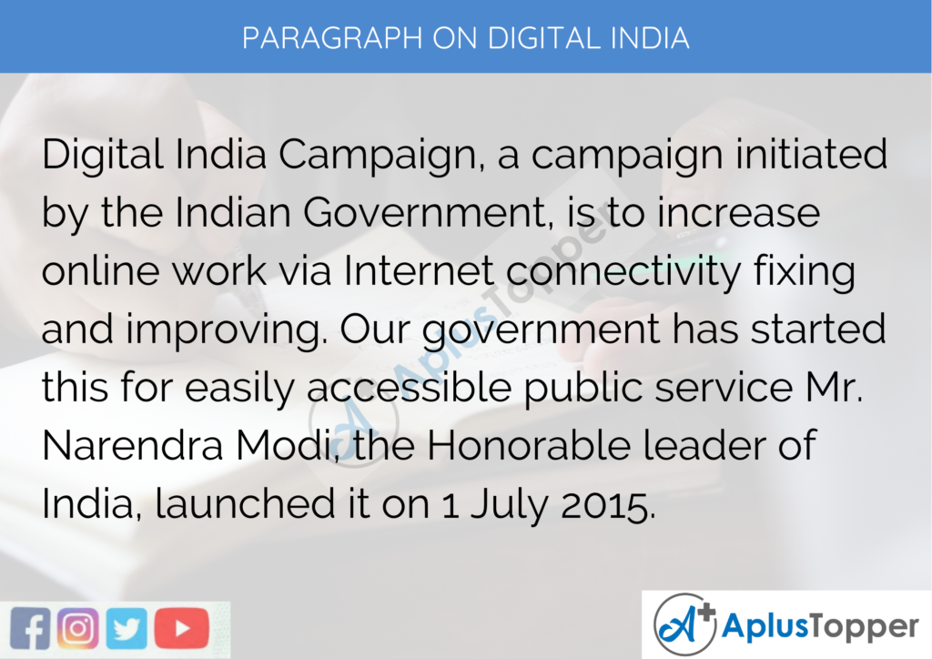 write an article on digital india in about 150 words