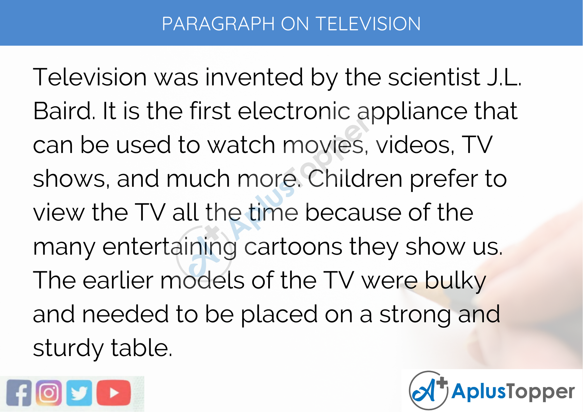 Paragraph on Television - 100 Words for Classes 1, 2, 3 Kids