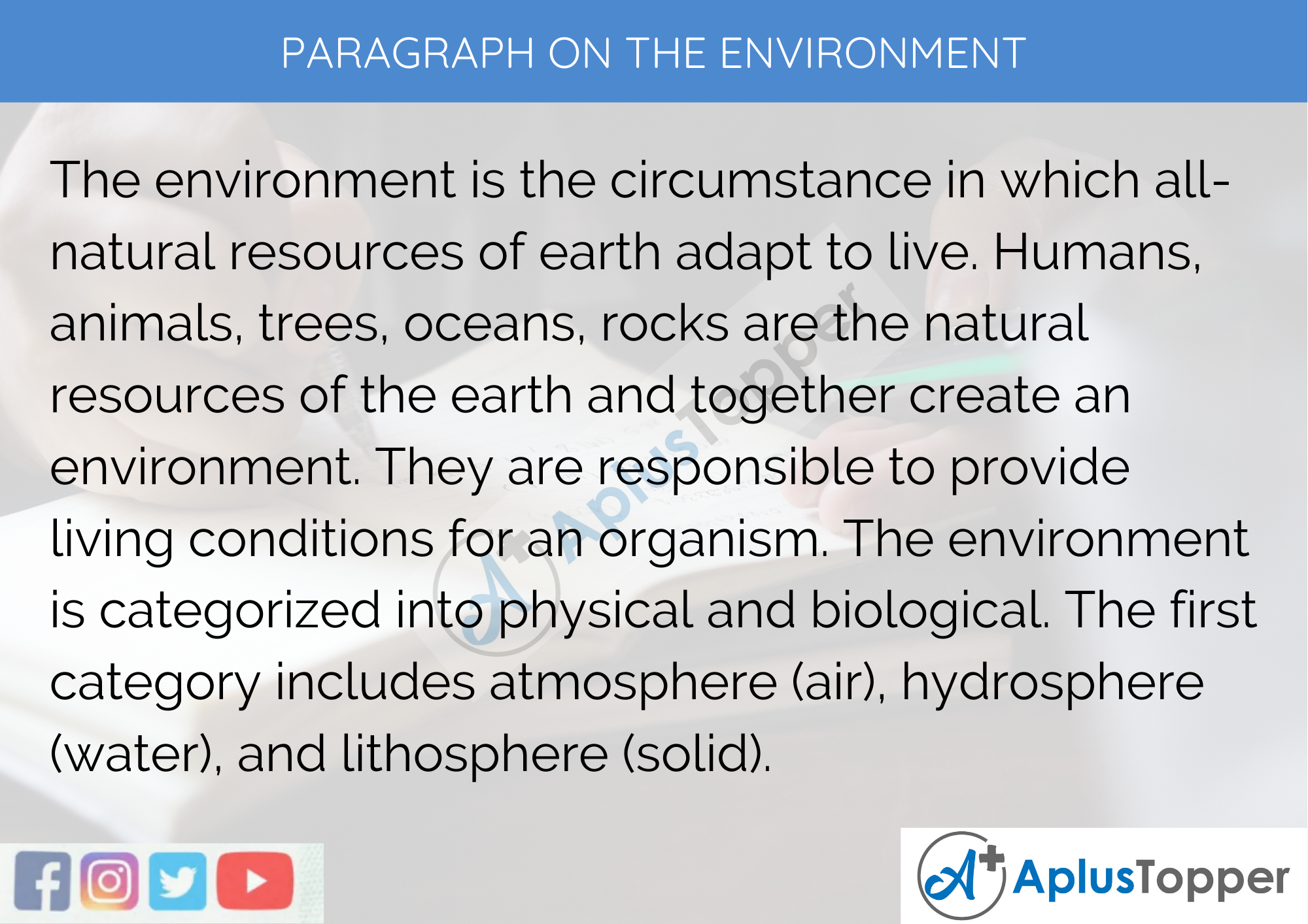 Paragraph on the Environment