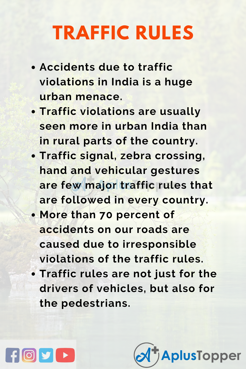 short essay on traffic rules and their importance
